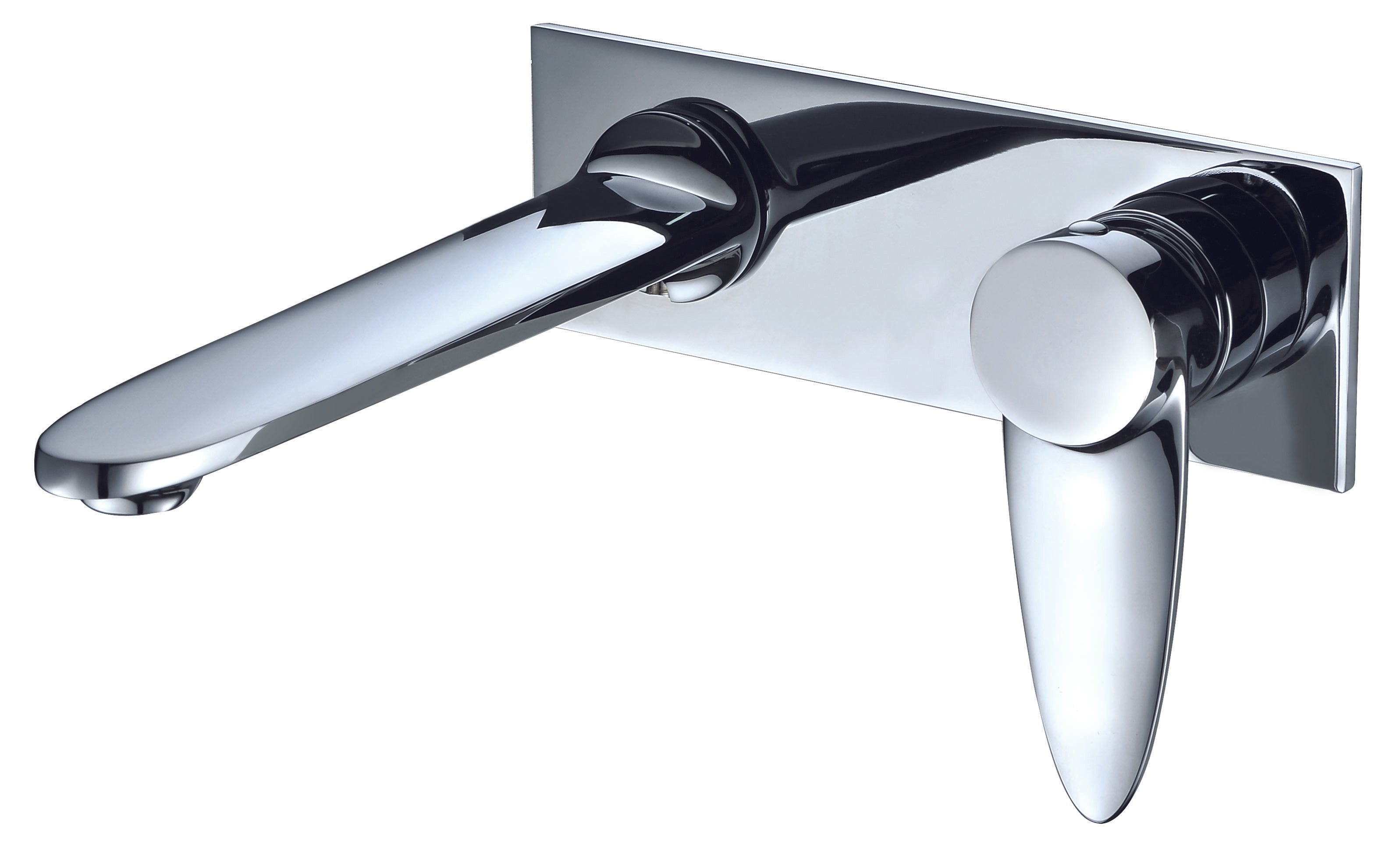 ALFI Polished Chrome Wall Mounted Modern Bathroom Faucet, AB1772-PC
