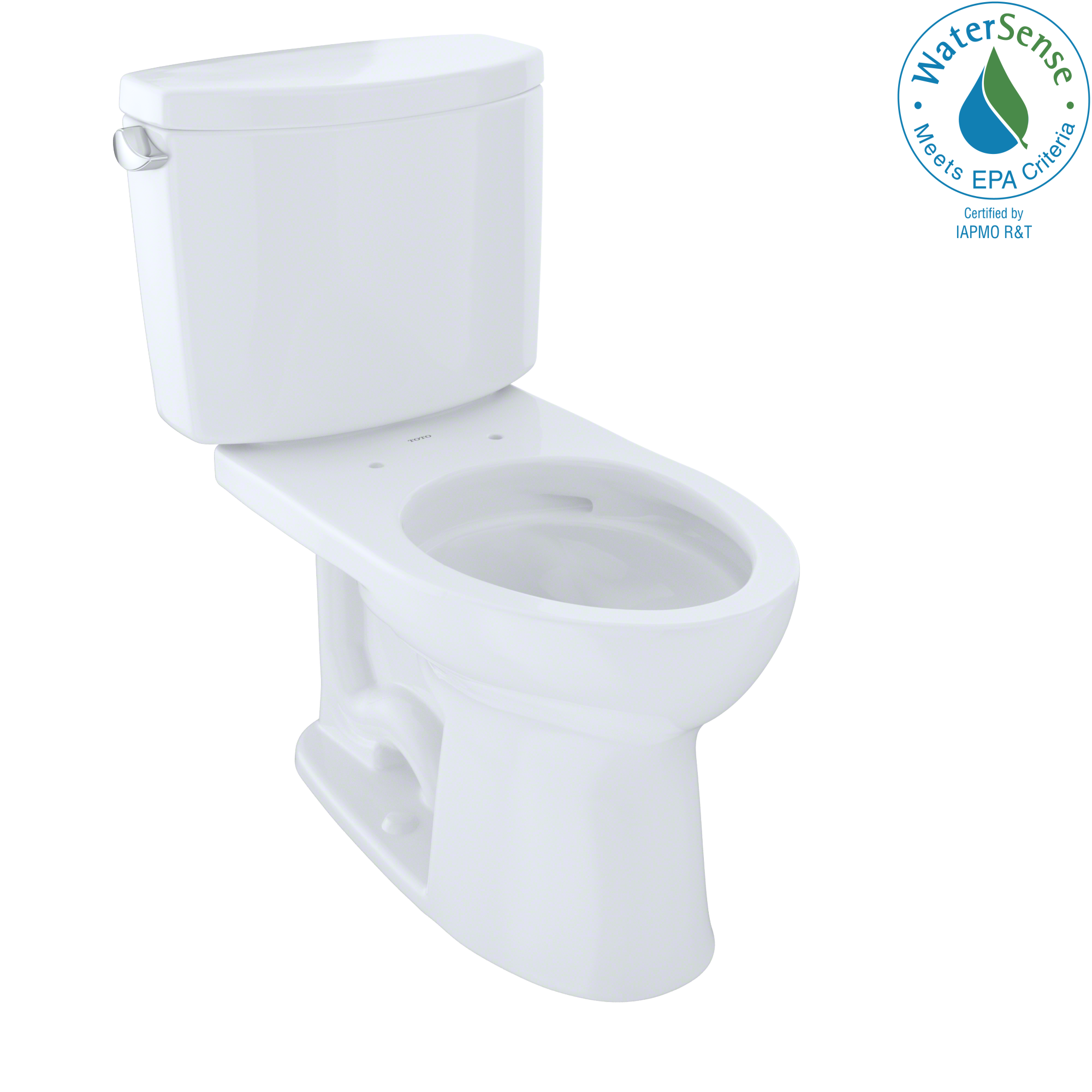TOTO Drake II Two-Piece Elongated 1.28 GPF Universal Height Toilet with CEFIONTECT, Cotton White, Vitreous China, CST454CEFG#01
