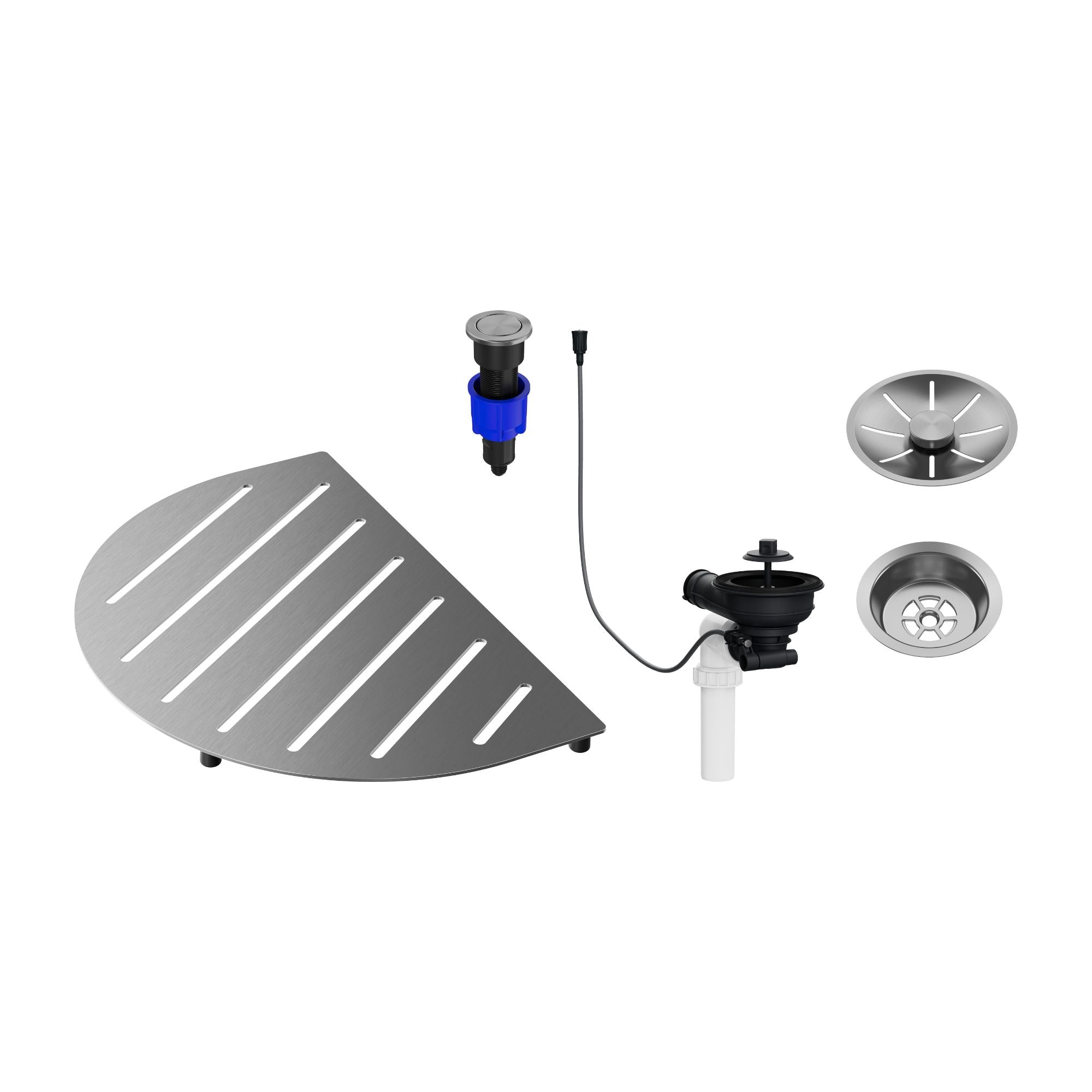Blanco Oovalon Drain Accessory Bundle Includes Top Grid, Basket Strainer and Button - Stainless Steel