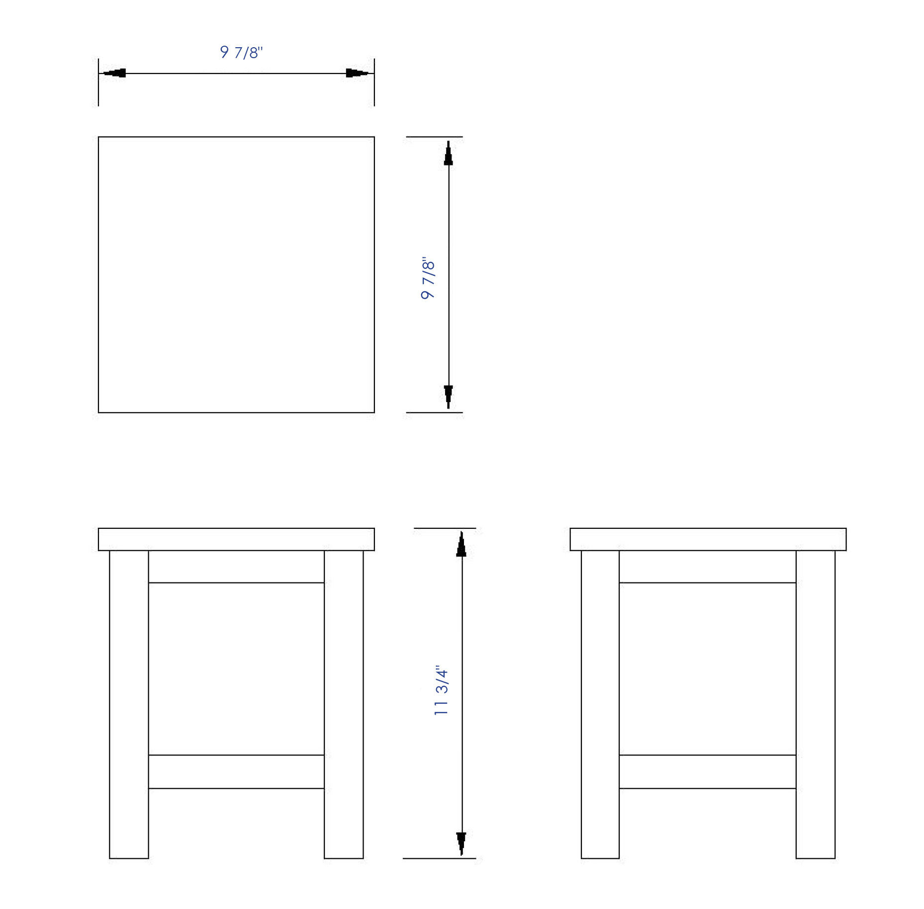 ALFI brand AB4407 10"x10" Square Wooden Bench/Stool Multi-Purpose Accessory, Cedar Wood, Natural Wood