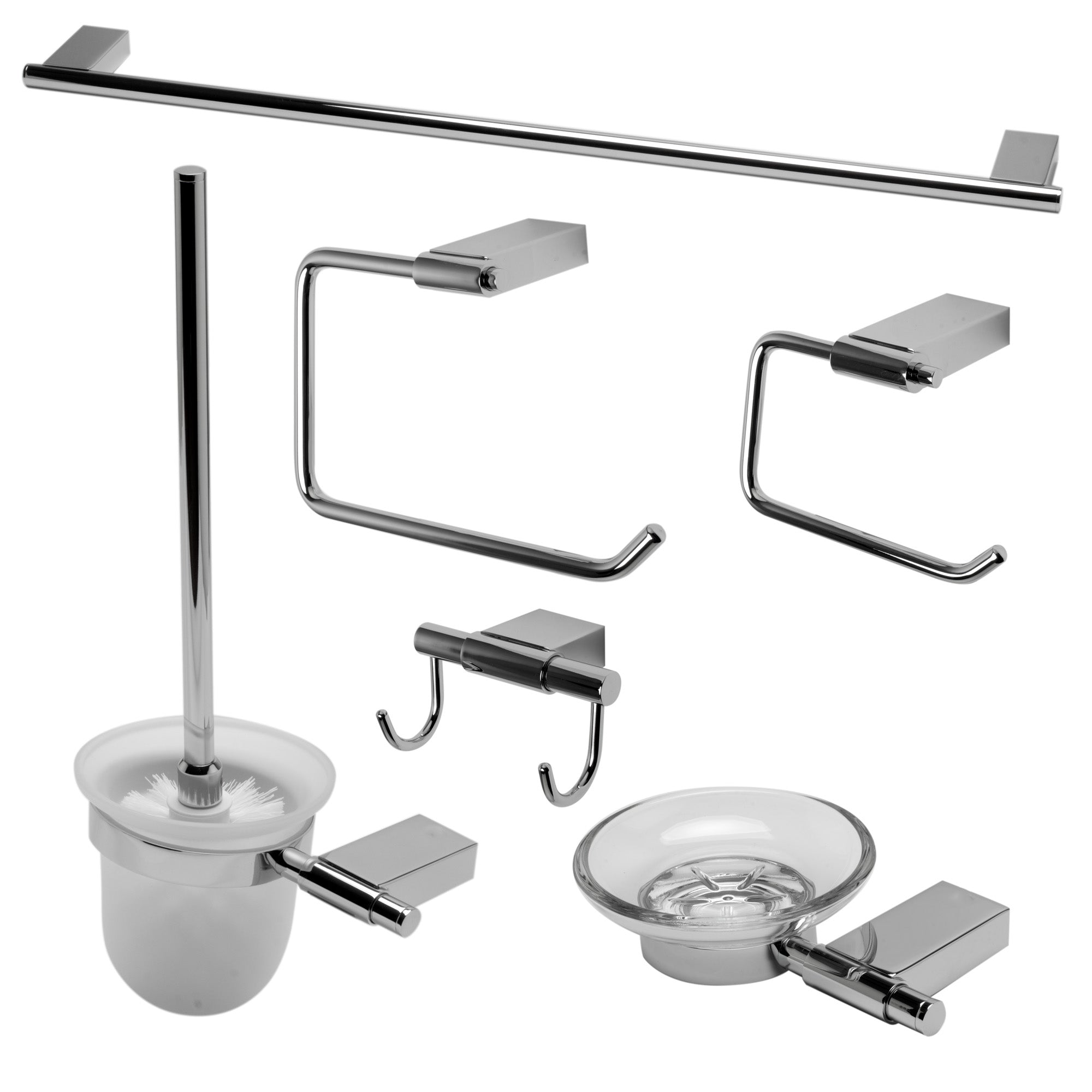 Alternate Image for ALFI brand Brass, AB9515-PC Polished Chrome 6 Piece Matching Bathroom Accessory Set