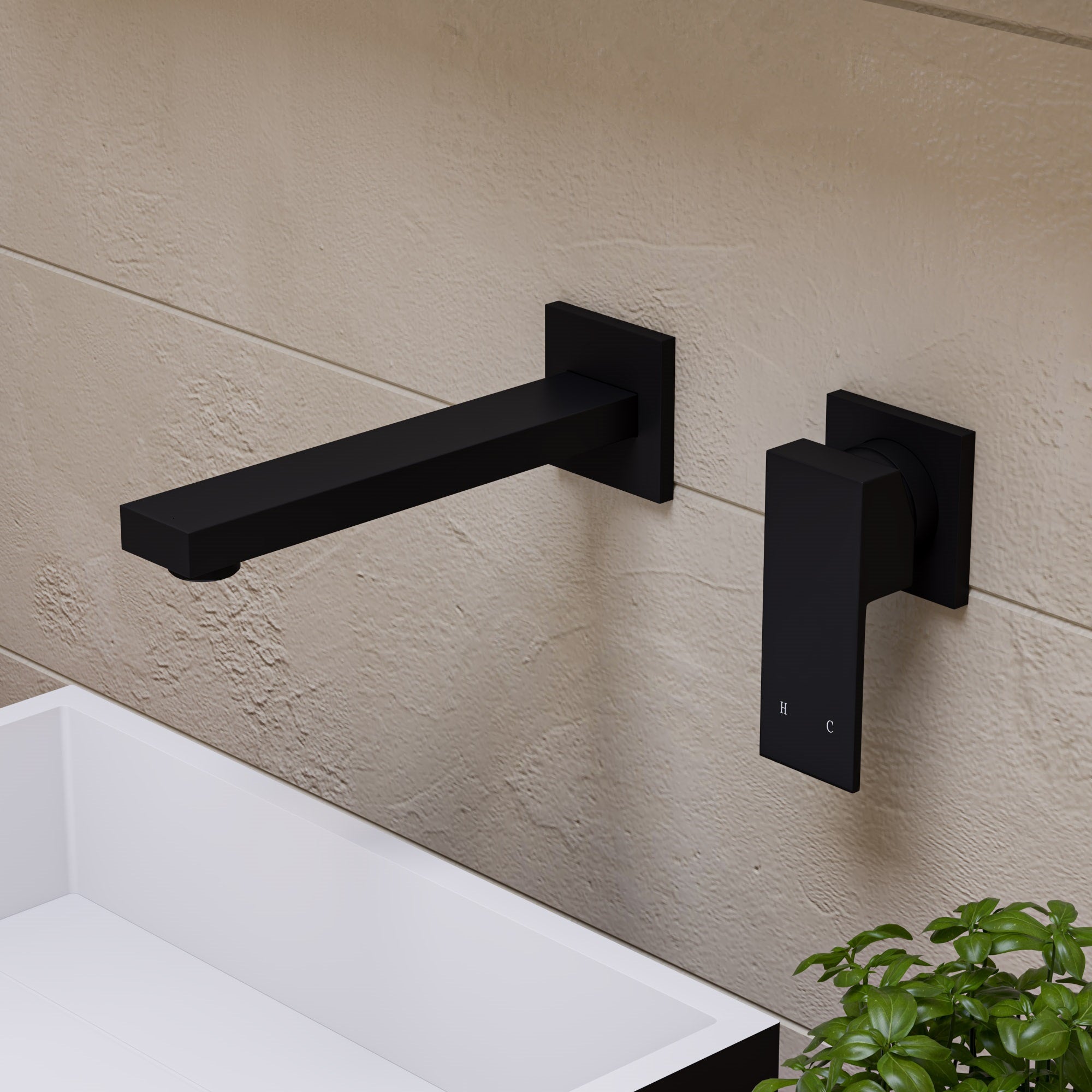 Alternate Image for ALFI brand 1.2 GPM Lever Straight Spout Bathroom Faucet, Modern, Black Matte, AB1468-BM
