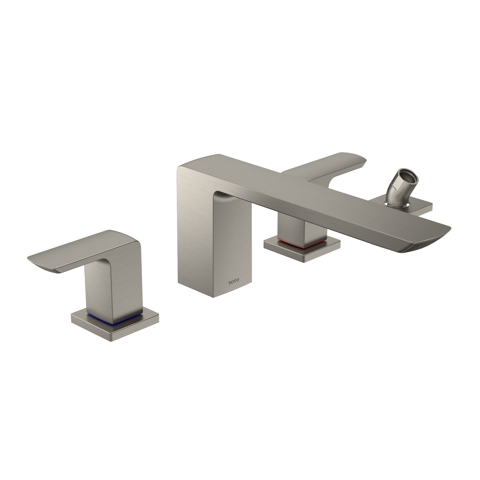 Alternate Image for TOTO GR Two-Handle Deck-Mount Roman Tub Filler Trim with Handshower, Brushed Nickel, Brass, TBG02202U#BN