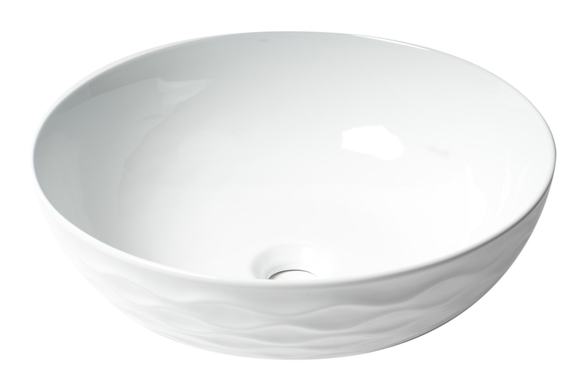 Alternate Image for ALFI brand 15.13" x 15.13" Round Above Mount Porcelain Bathroom Sink, White, No Faucet Hole, ABC909