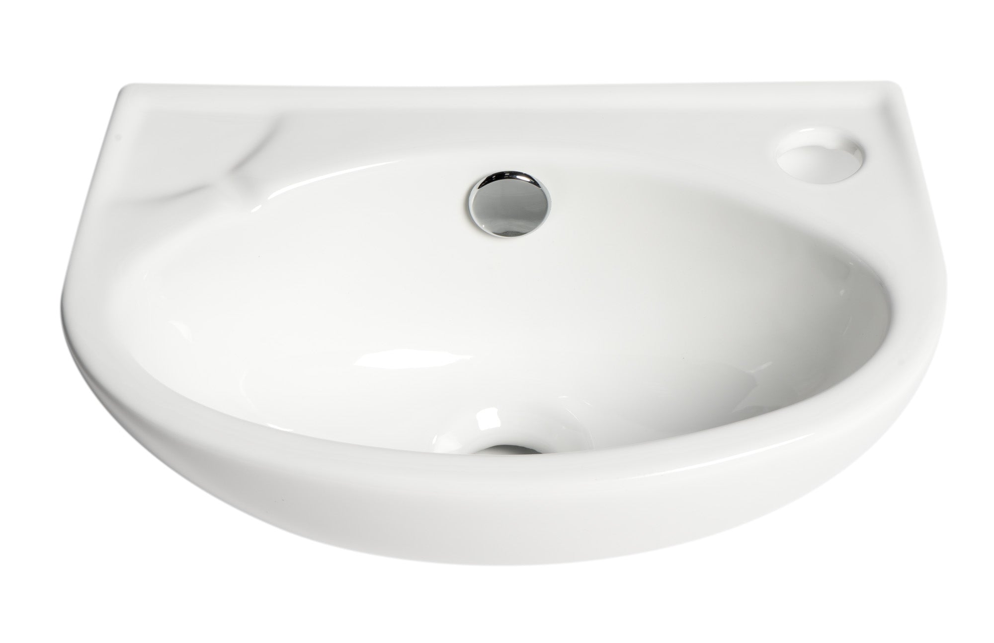 Alternative View of ALFI brand 14.13" x 9.5" Oval Wall Mount Porcelain Bathroom Sink, White, 1 Faucet Hole, ABC118