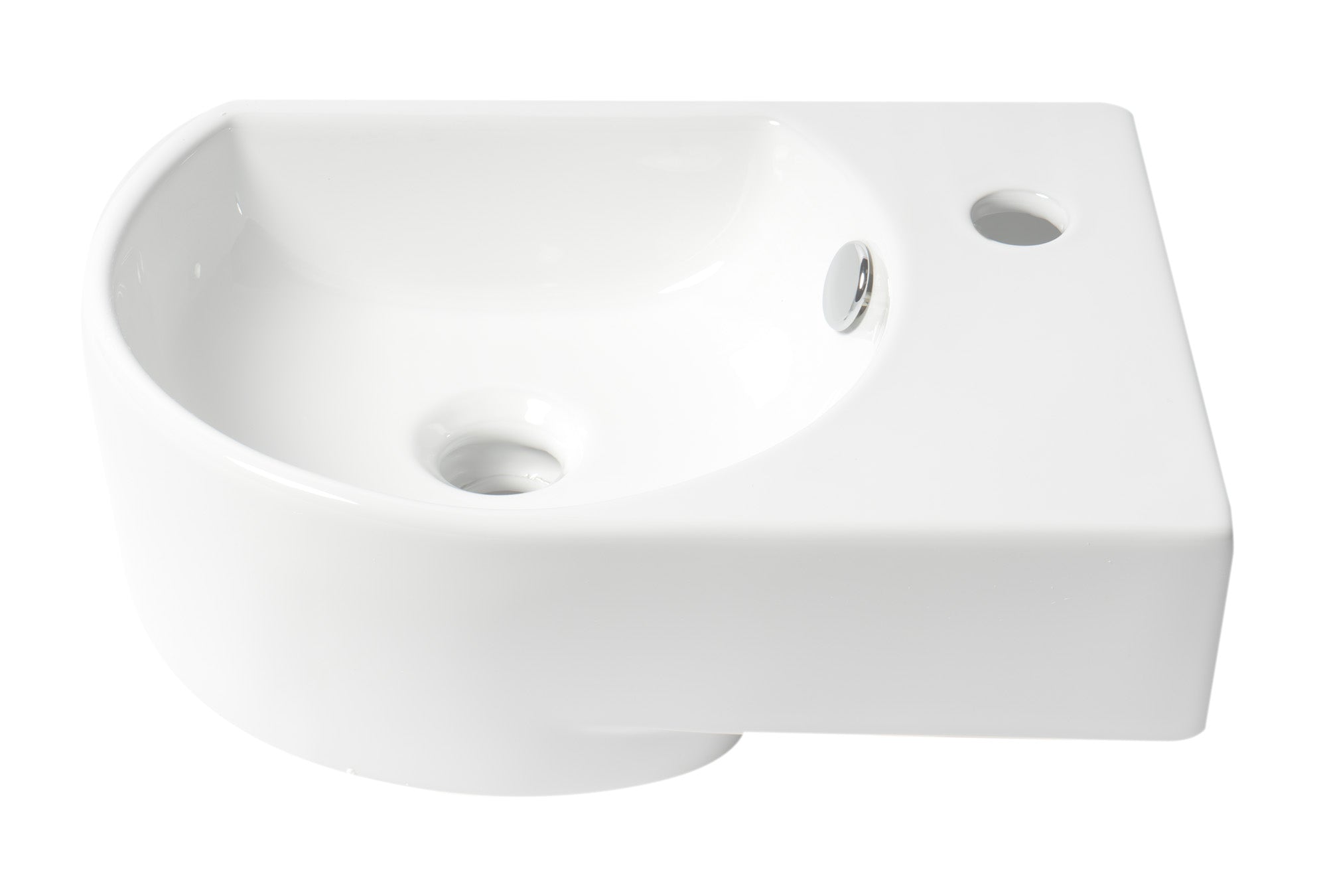 Alternative View of ALFI brand 16" x 10.63" Oval Wall Mount Porcelain Bathroom Sink, White, 1 Faucet Hole, ABC119