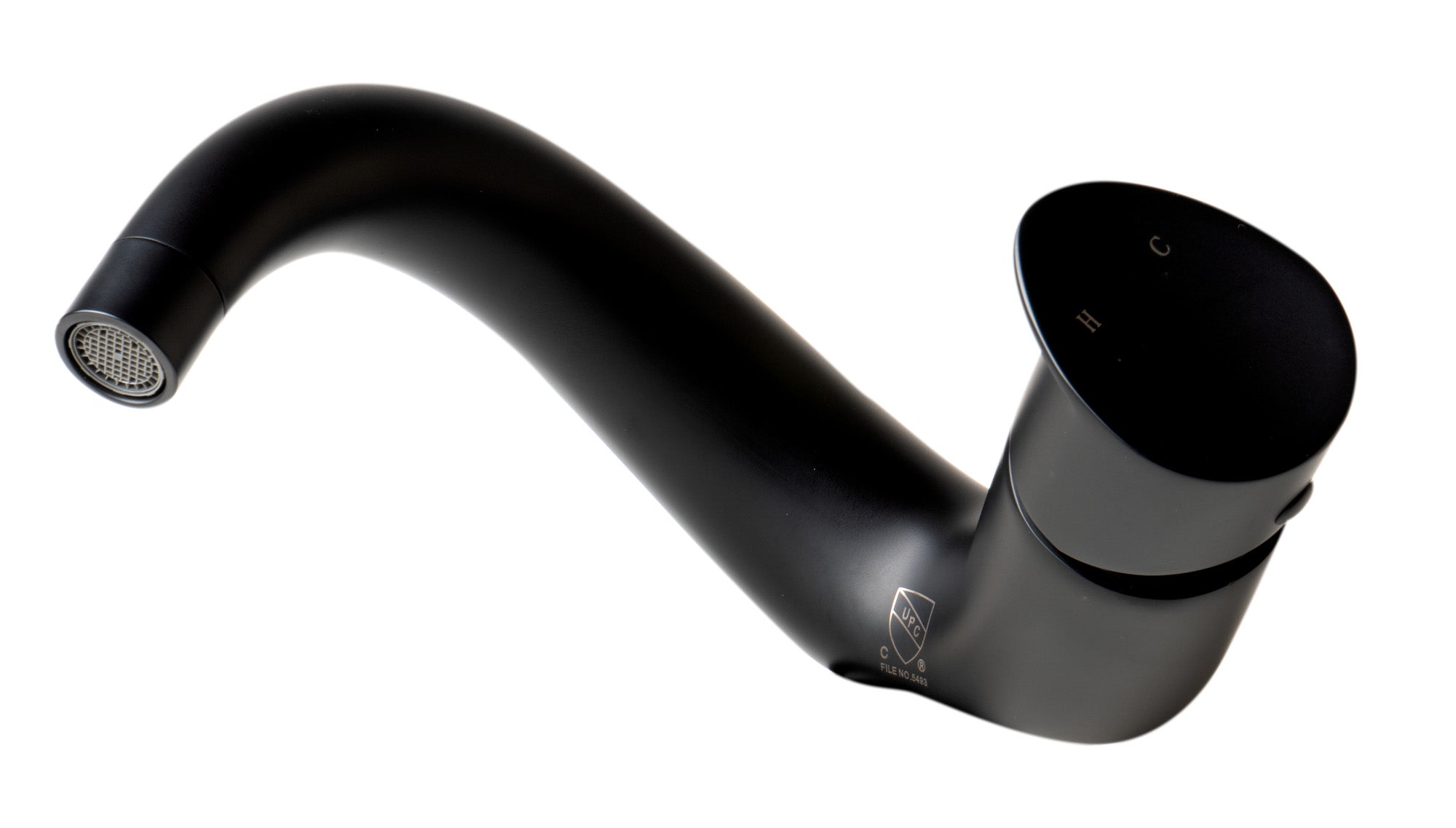 Alternate Image for ALFI brand 1.2 GPM Lever Curved Spout Bathroom Faucet, Modern, Black Matte, AB1572-BM