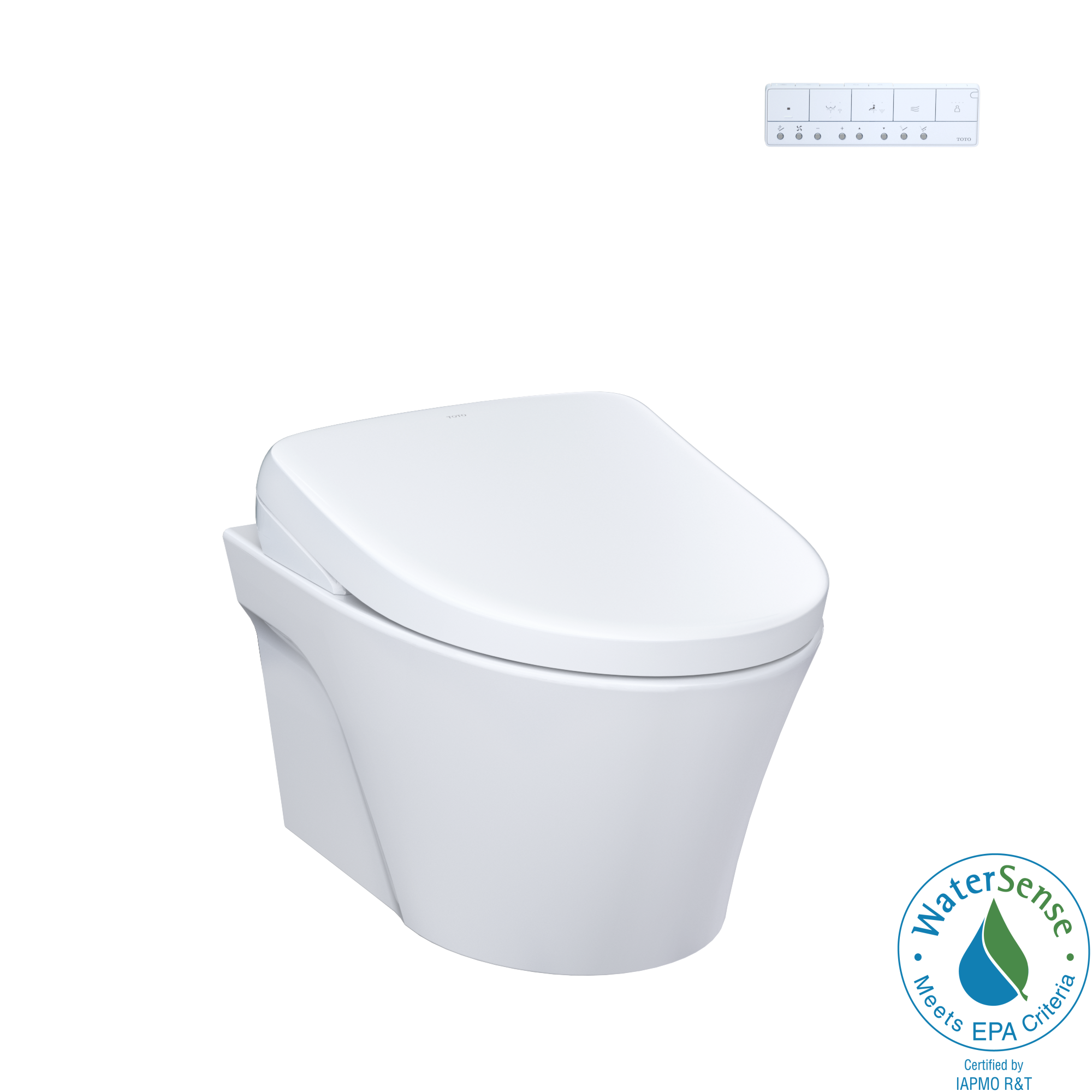 TOTO WASHLET+ AP Wall-Hung Elongated Toilet with S7A Contemporary Bidet Seat and DuoFit In-Wall 0.9 and 1.28 GPF Auto Dual-Flush Tank System, Matte Silver, Vitreous China|Plastic, CWT4264736CMFGA#MS