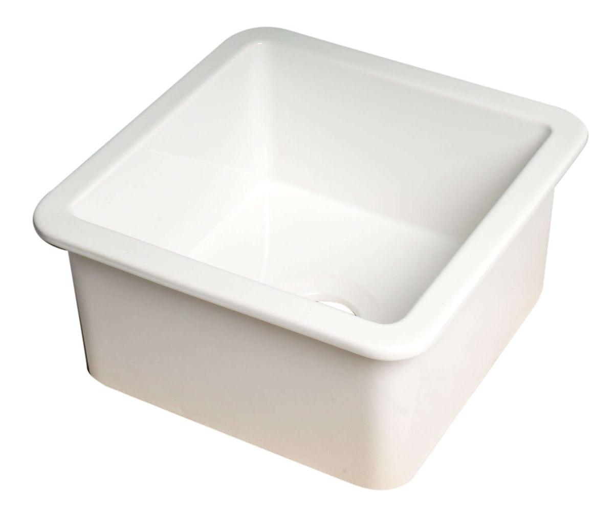 Alternate Image for ALFI brand 18" Square Fireclay Bar/Prep Sink, White, ABF1818S-W