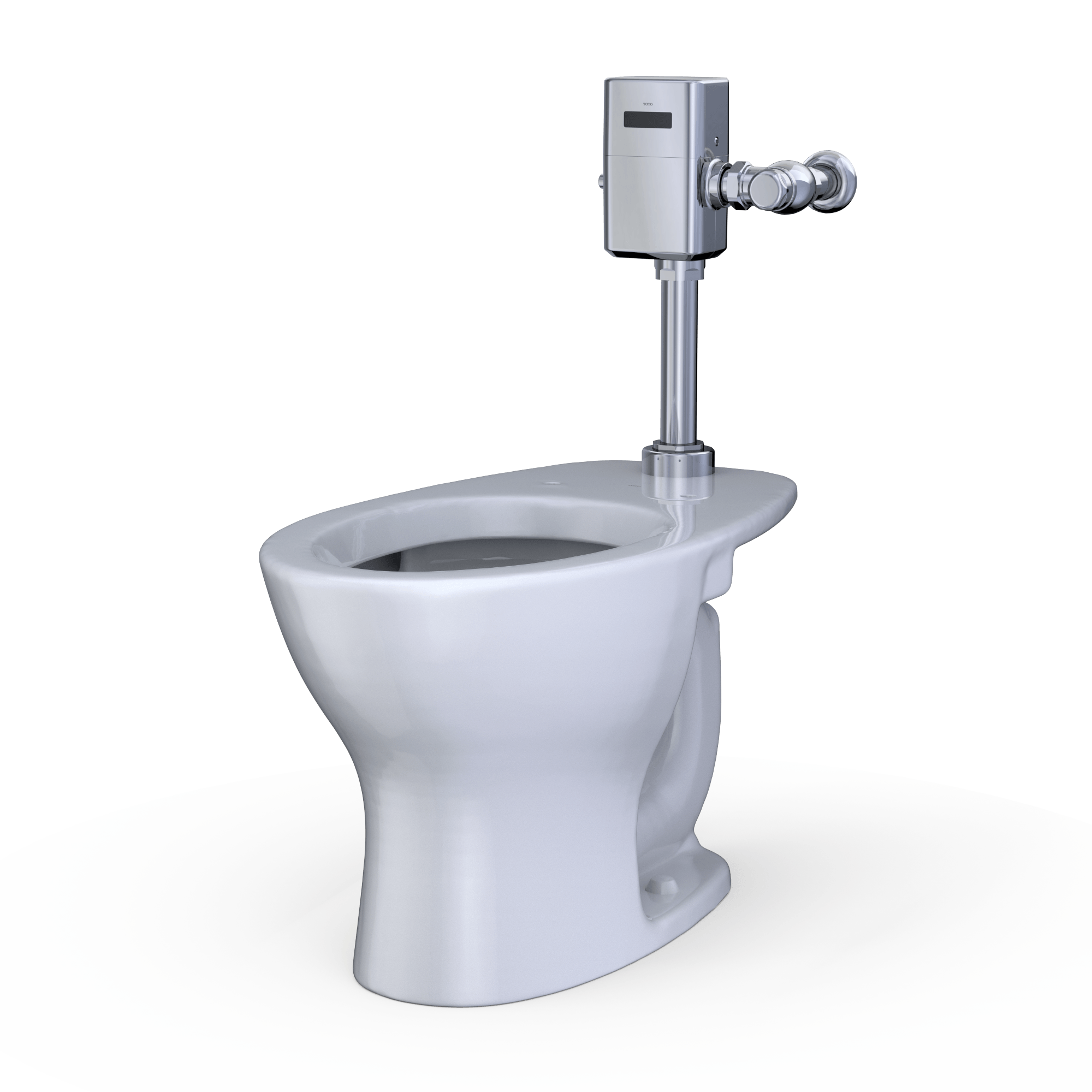 Alternate Image for TOTO TORNADO FLUSH Commercial Flushometer Floor-Mounted Universal Height Toilet with CEFIONTECT, ADA Compliant, Elongated, Cotton White, Vitreous China, CT725CUFG#01