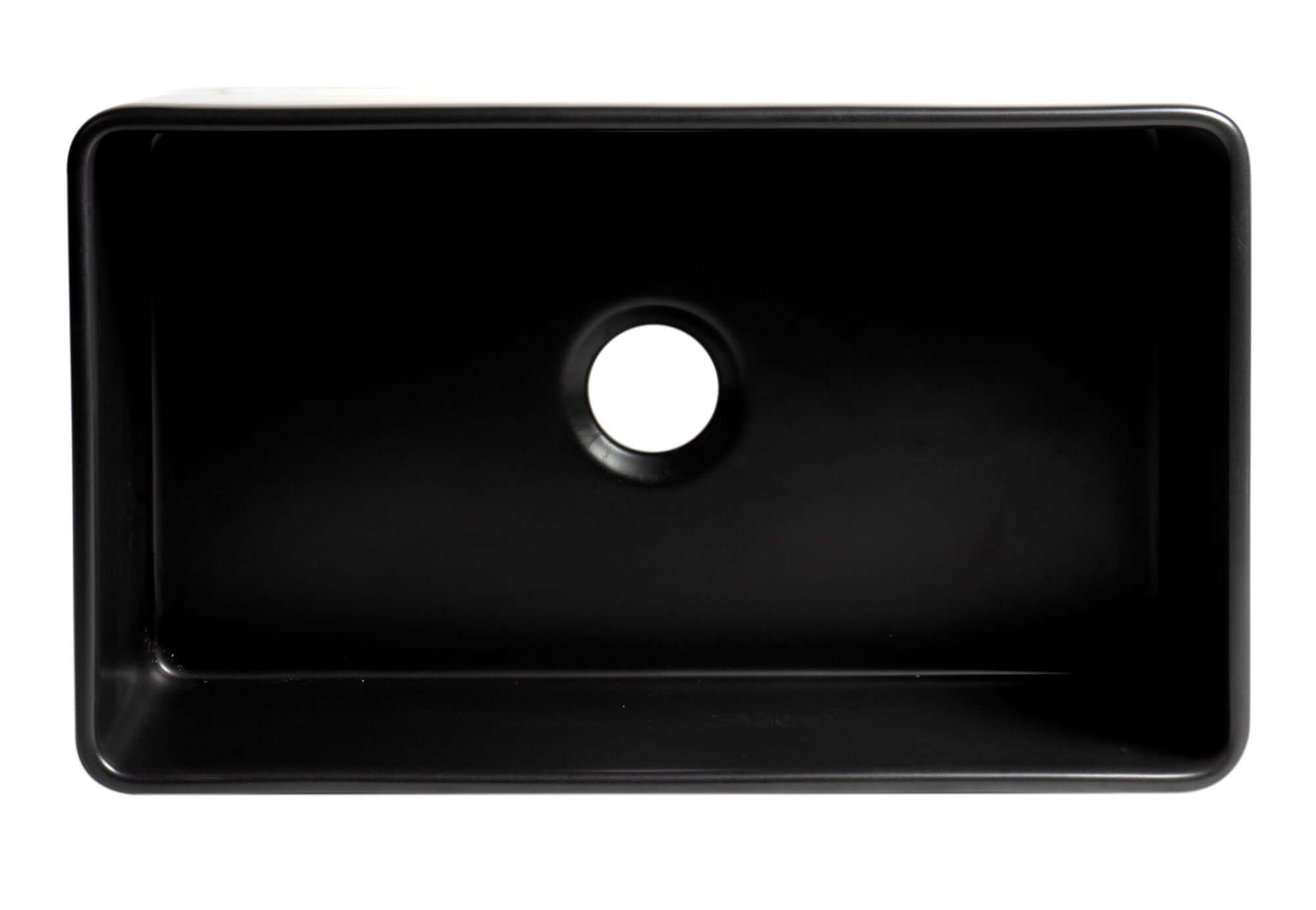 Alternate Image for ALFI brand 30" Fireclay Farmhouse Sink, Black Matte, No Faucet Hole, ABF3018-BM