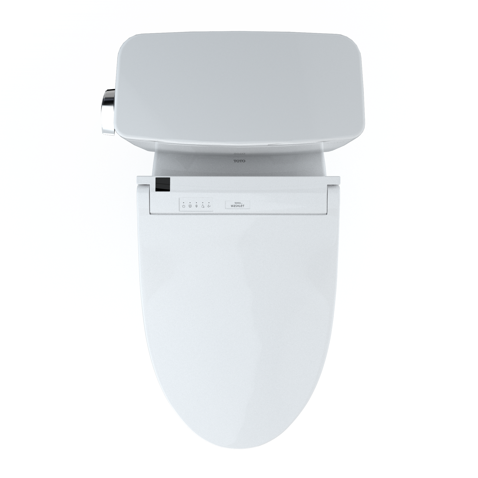 Alternate Image for TOTO Drake WASHLET+ Two-Piece Elongated 1.28 GPF TORNADO FLUSH Toilet with C5 Bidet Seat, Cotton White, Vitreous China, MW7763084CEG#01