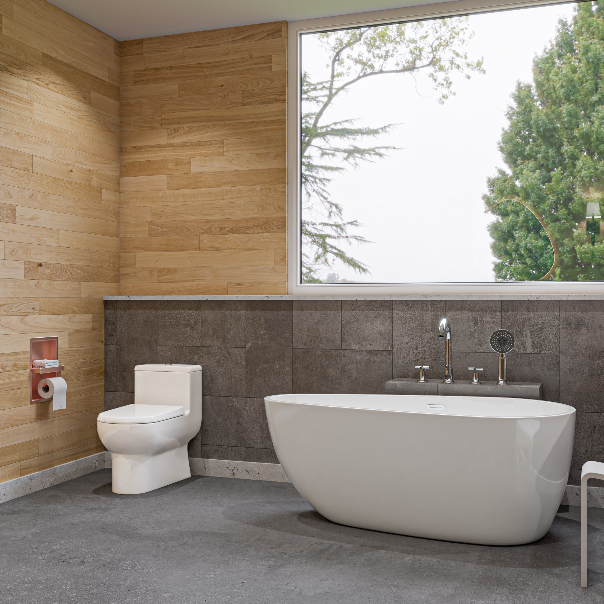 Alternate Image for ALFI brand 59" Acrylic Free Standing Oval Soaking Bathtub, White, AB8861