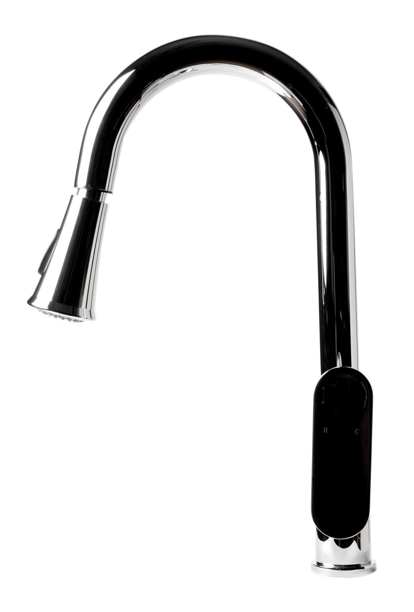 Alternate Image for ALFI brand 1.8 GPM Lever Gooseneck Spout Touch Kitchen Faucet, Modern, Gray, Pull Down, Polished Chrome, ABKF3480-PC
