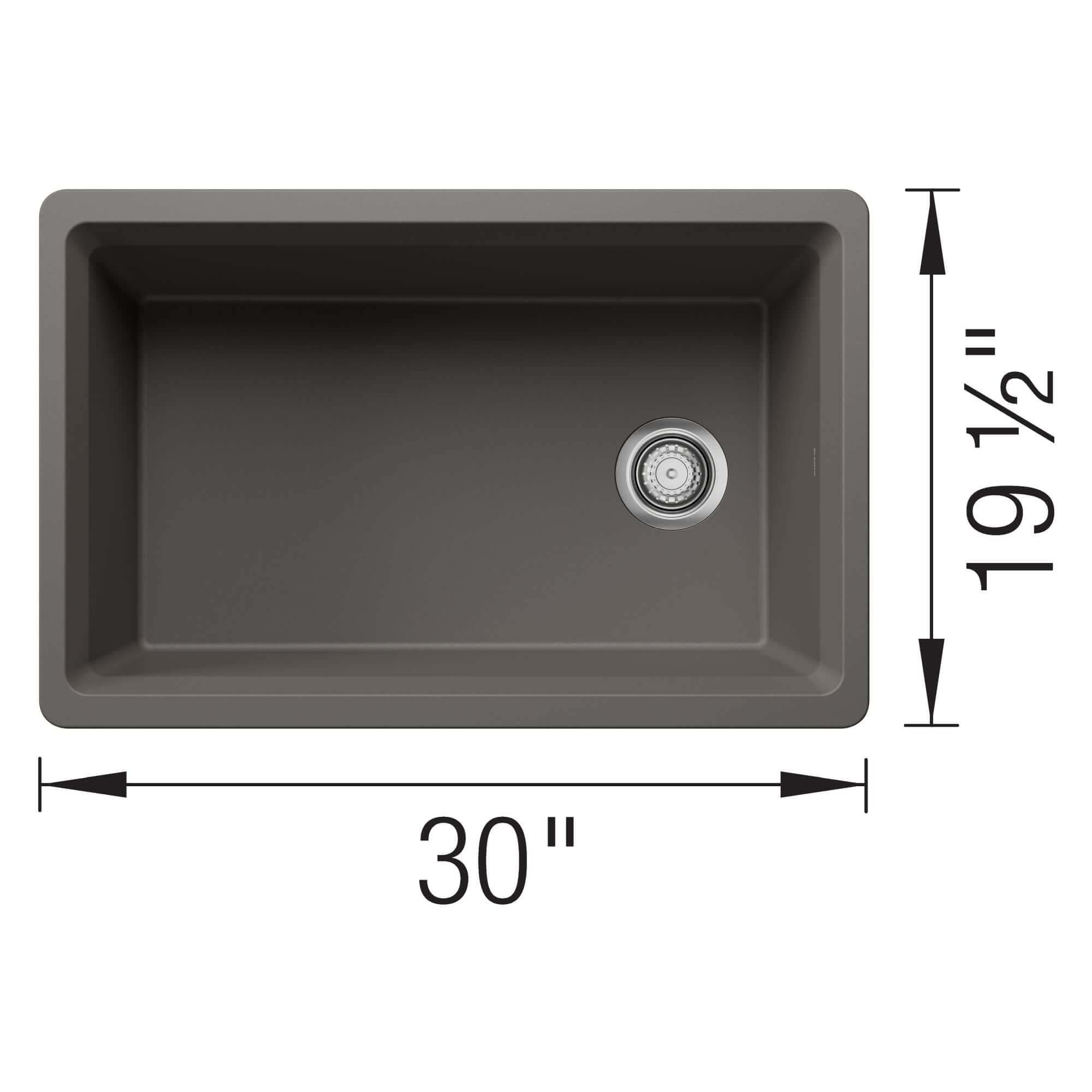Alternate Image for Blanco Inteos 30" Undermount Silgranit Workstation Kitchen Sink, Volcano Gray, No Faucet Hole, 443309