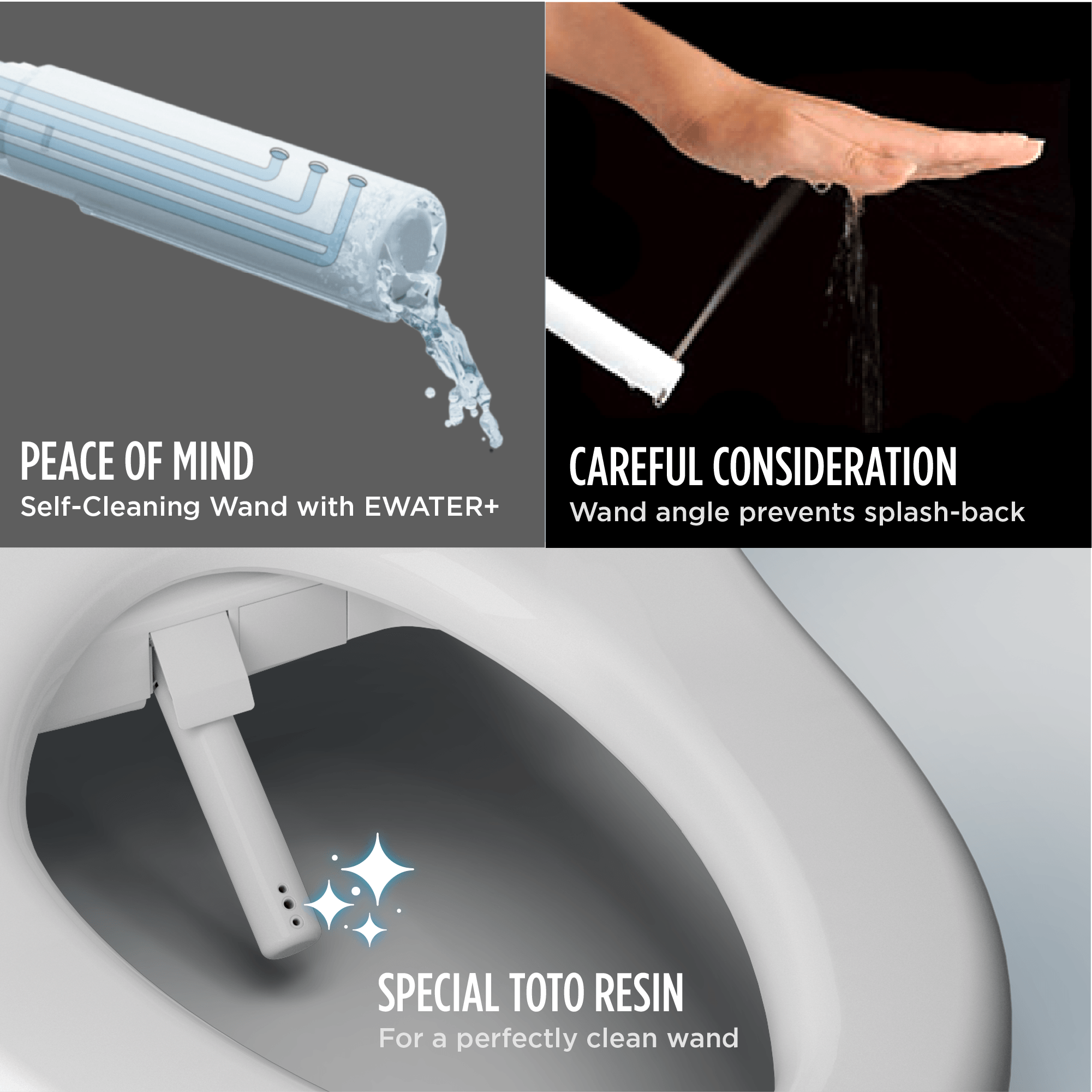 Alternate Image for TOTO S7A WASHLET+ Electronic Bidet Toilet Seat with EWATER+ Bowl and Wand Cleaning, Auto Open and Close Contemporary Lid, Elongated, Cotton White, Plastic, SW4736AT40#01