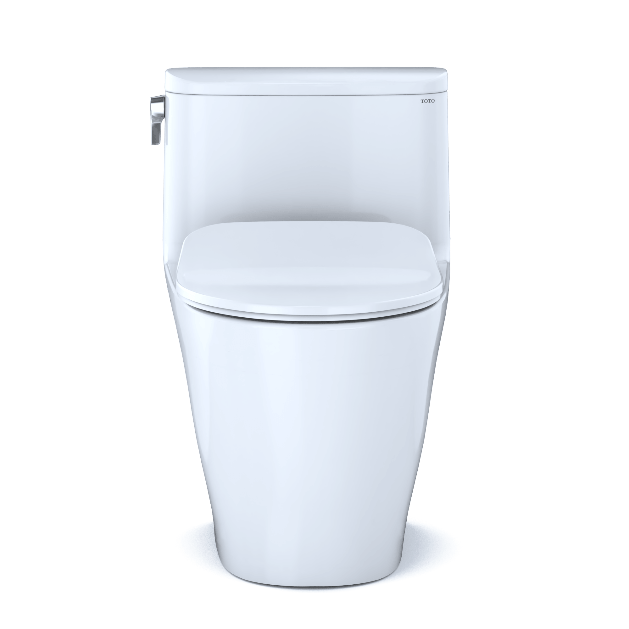 Alternate Image for TOTO Nexus One-Piece Elongated 1.28 GPF Universal Height Toilet with CEFIONTECT and SS234 SoftClose Seat, WASHLET+ Ready, Cotton White, Vitreous China, MS642234CEFG#01