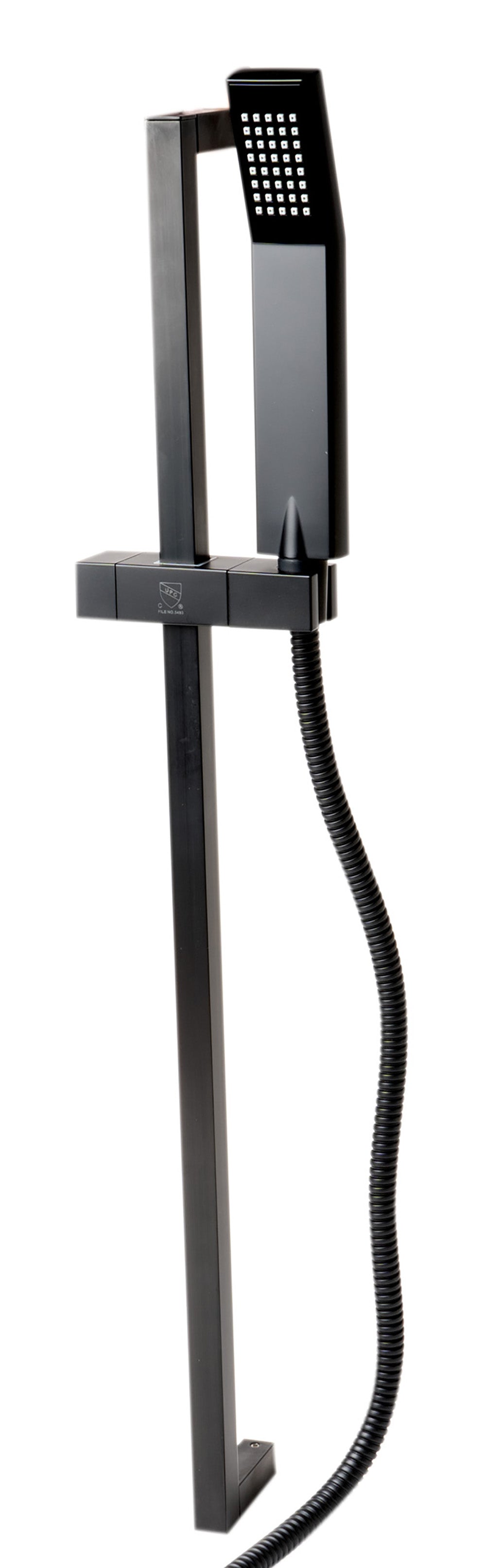 ALFI brand AB7606-BM Black Matte Square Sliding Rail Hand Shower Set, Brass