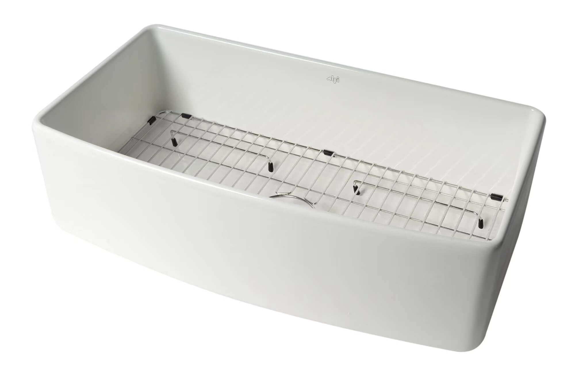 Alternate Image for ALFI brand 36" Fireclay Farmhouse Sink with Accessories, White, ABFC3620S-W