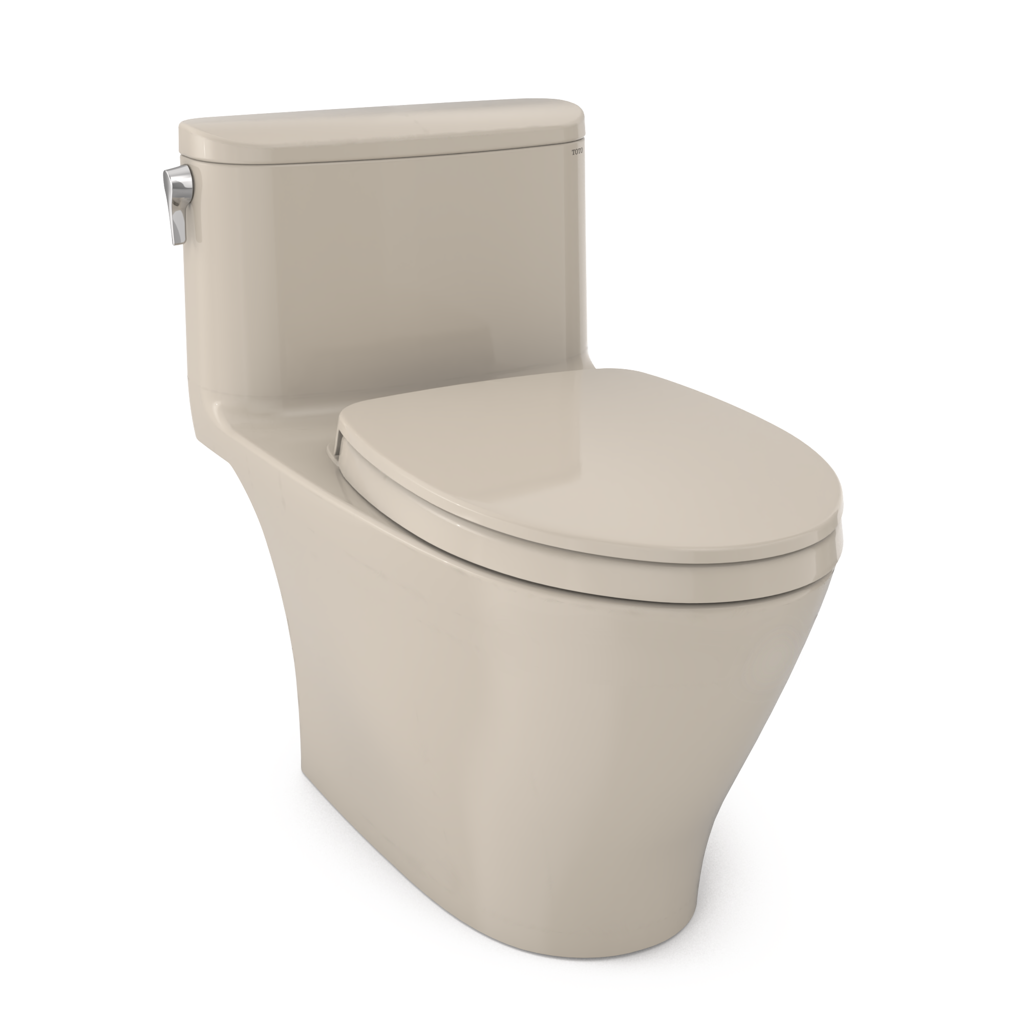 Alternate Image for TOTO Nexus 1G One-Piece Elongated 1.0 GPF Universal Height Toilet with CEFIONTECT and SS124 SoftClose Seat, WASHLET+ Ready, Bone, Vitreous China, MS642124CUFG#03