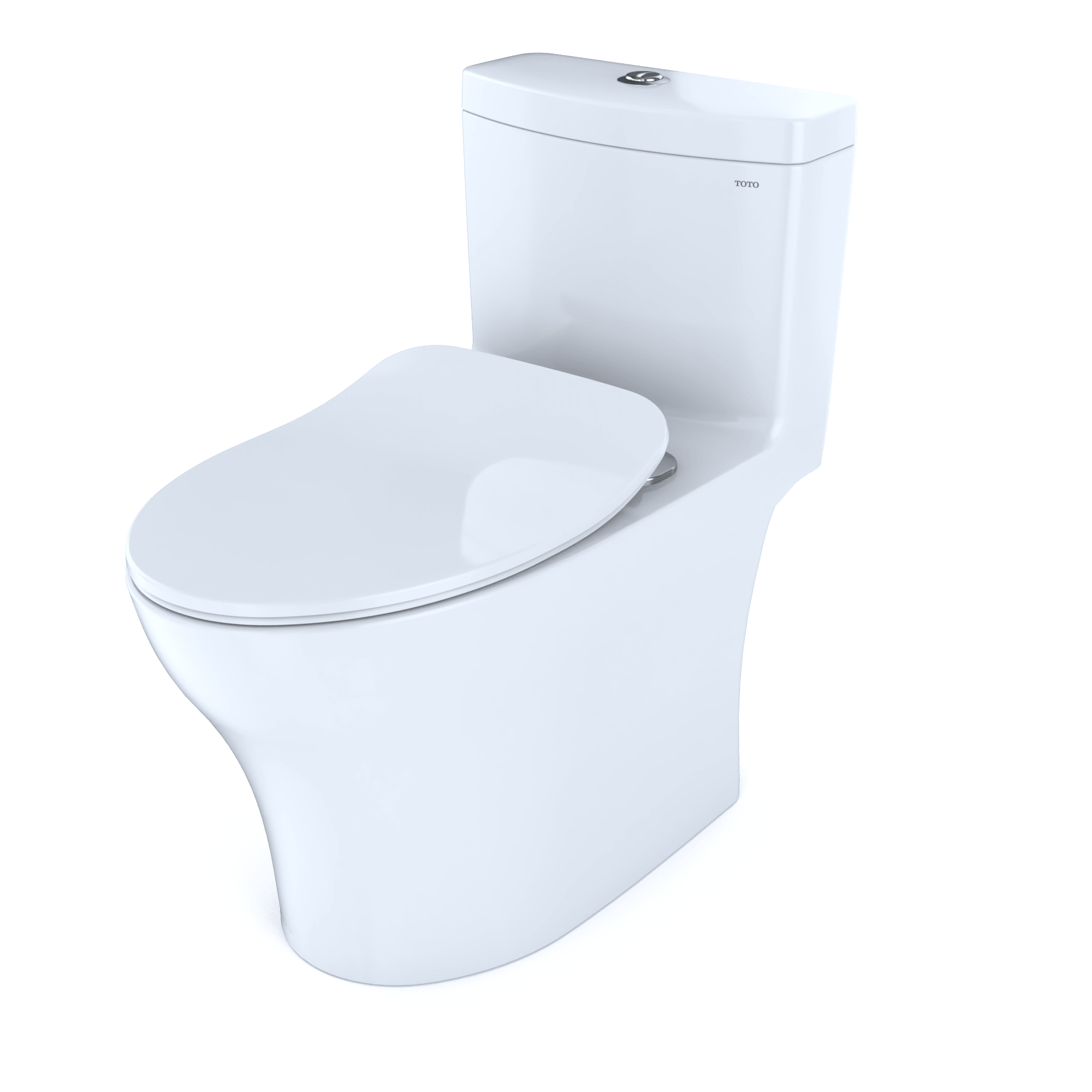 Alternate Image for TOTO Aquia IV One-Piece Elongated Dual Flush 1.28 and 0.9 GPF Universal Height, WASHLET+ Ready Toilet with CEFIONTECT, Cotton White- Vitreous China, MS646234CEMFGN#01