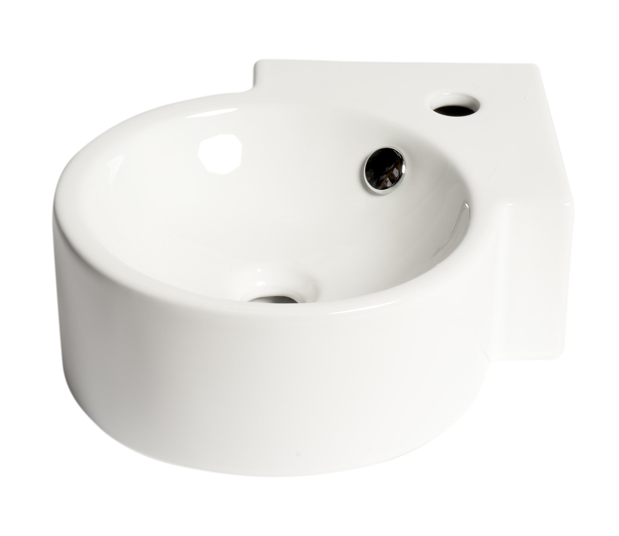 Alternate Image for ALFI brand 17.38" x 12" Oval Wall Mount Porcelain Bathroom Sink, White, 1 Faucet Hole, ABC121