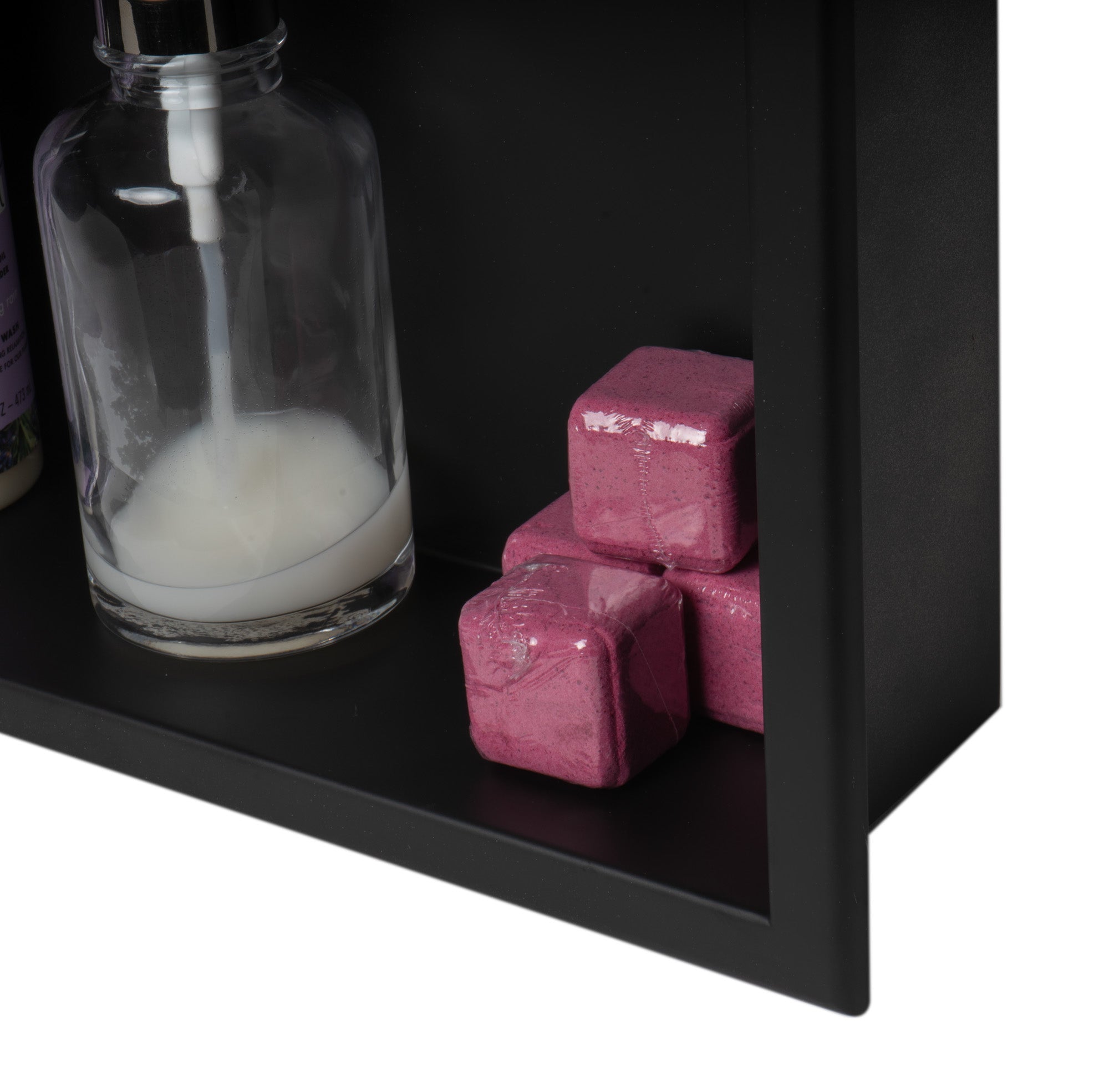 Alternate Image for ALFI brand ABNC1616-BLA 16" x 16" Black Matte Stainless Steel Square Single Shelf Bath Shower Niche, 20 Gauge