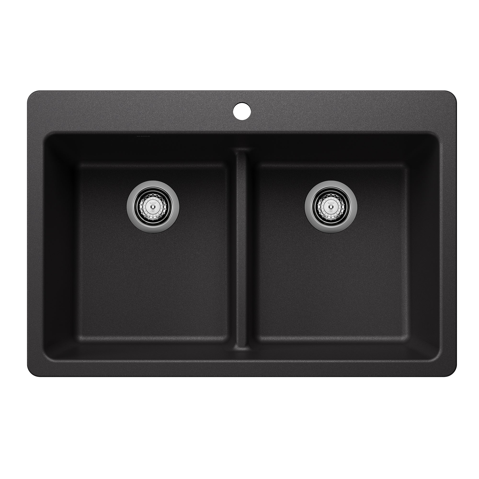 Blanco Liven 33" Dual Mount Silgranit Kitchen Sink, 50/50 Double Bowl, Anthracite, 1 Faucet Hole, 443203