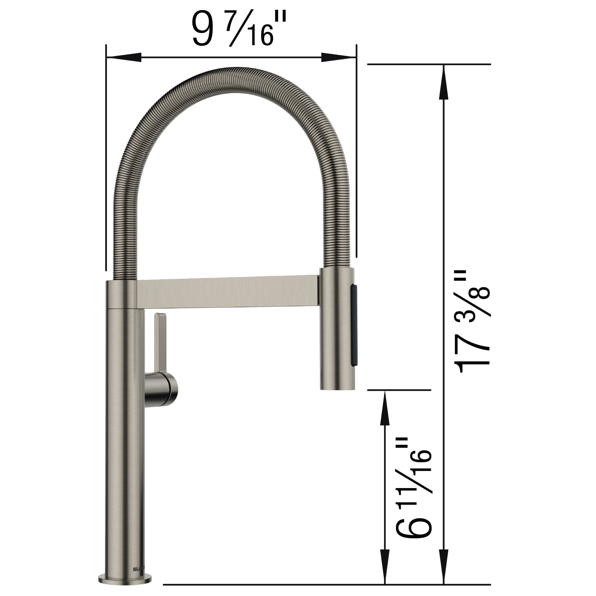 Alternate Image for Blanco Culina Mini II Pull-Down Dual-Spray Kitchen Faucet, Satin Platinum, 1.5 GPM, Brass, 443253