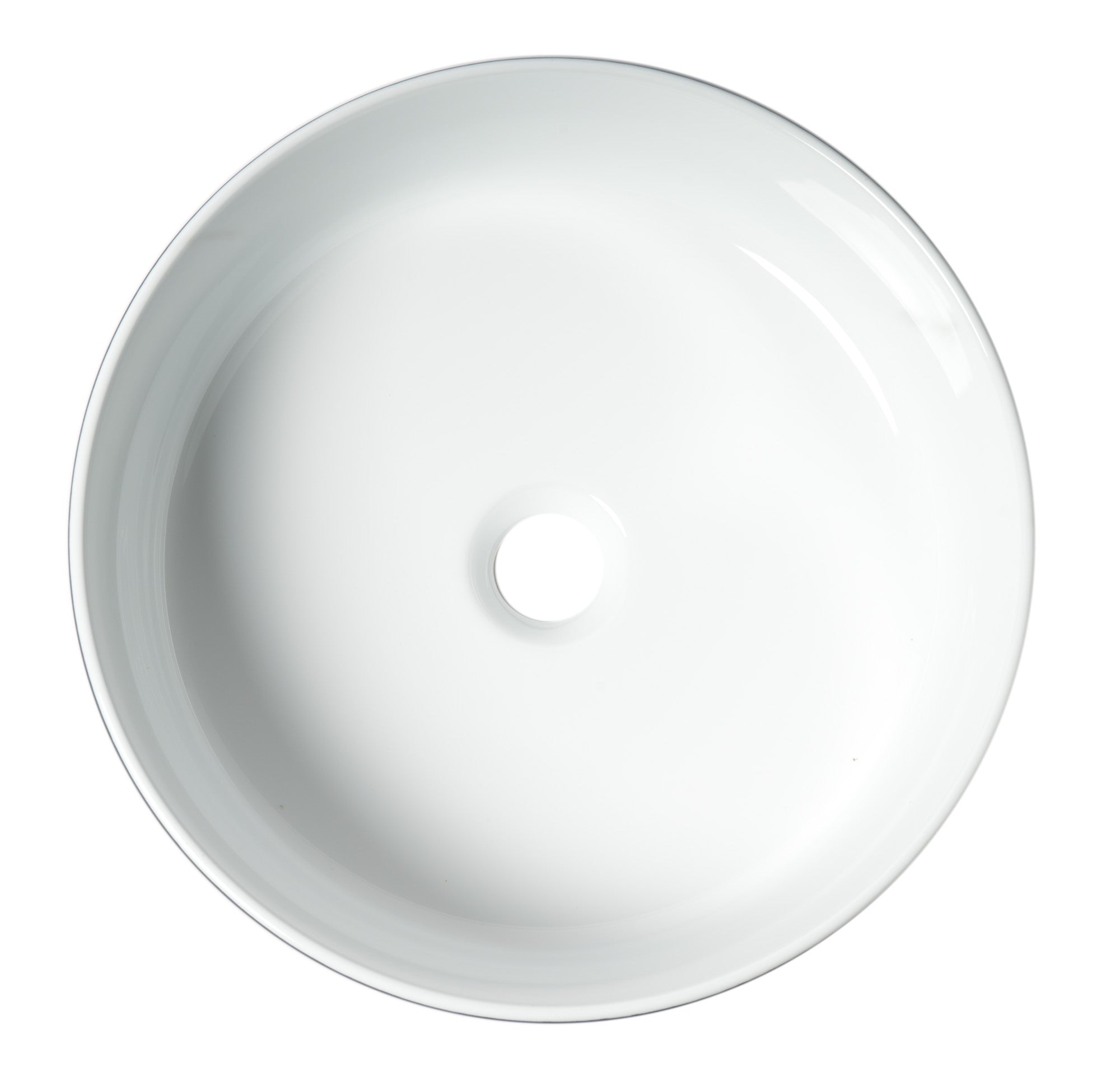 Alternate Image for ALFI brand 15.5" x 15.5" Round Above Mount Porcelain Bathroom Sink, Black & White, No Faucet Hole, ABC908