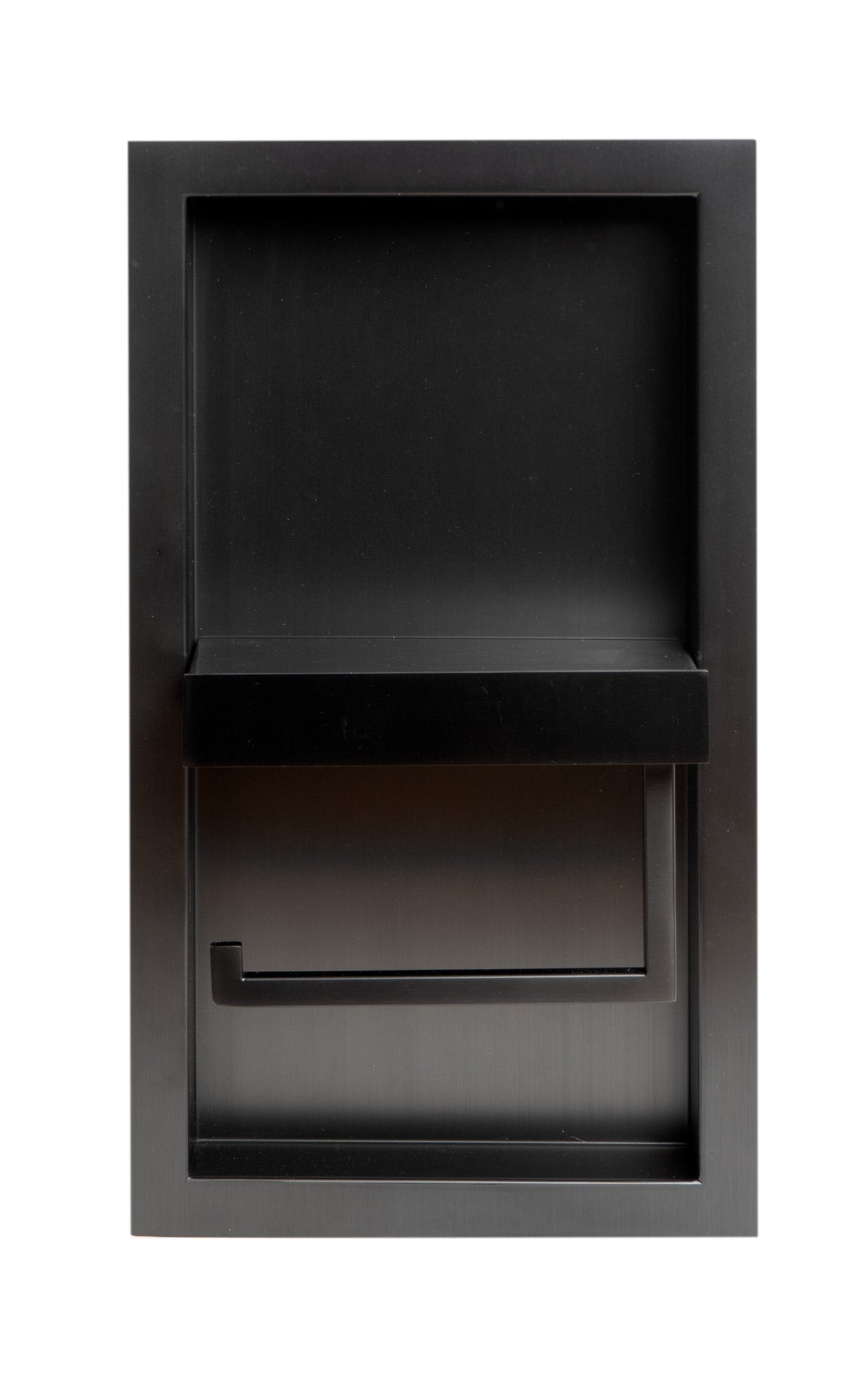 Alternate Image for ALFI brand ABTPNP88-BB Brushed Black PVD Stainless Steel Recessed Toilet Paper Holder Niche, 19 Gauge