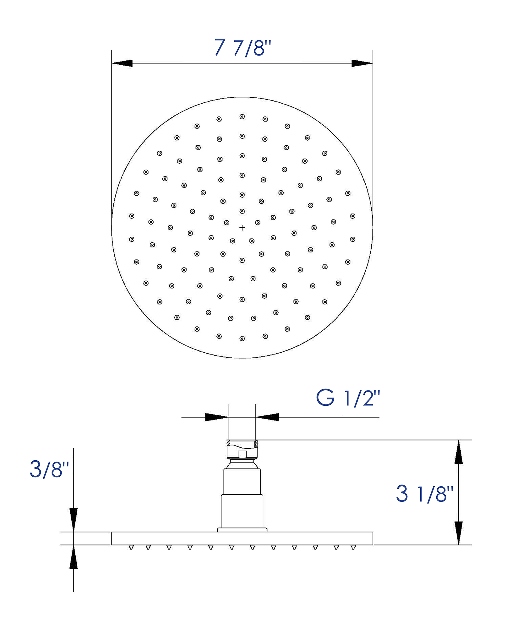 ALFI brand LED8R-PC Polished Chrome 8" Round Multi Color LED Rain Shower Head, Brass