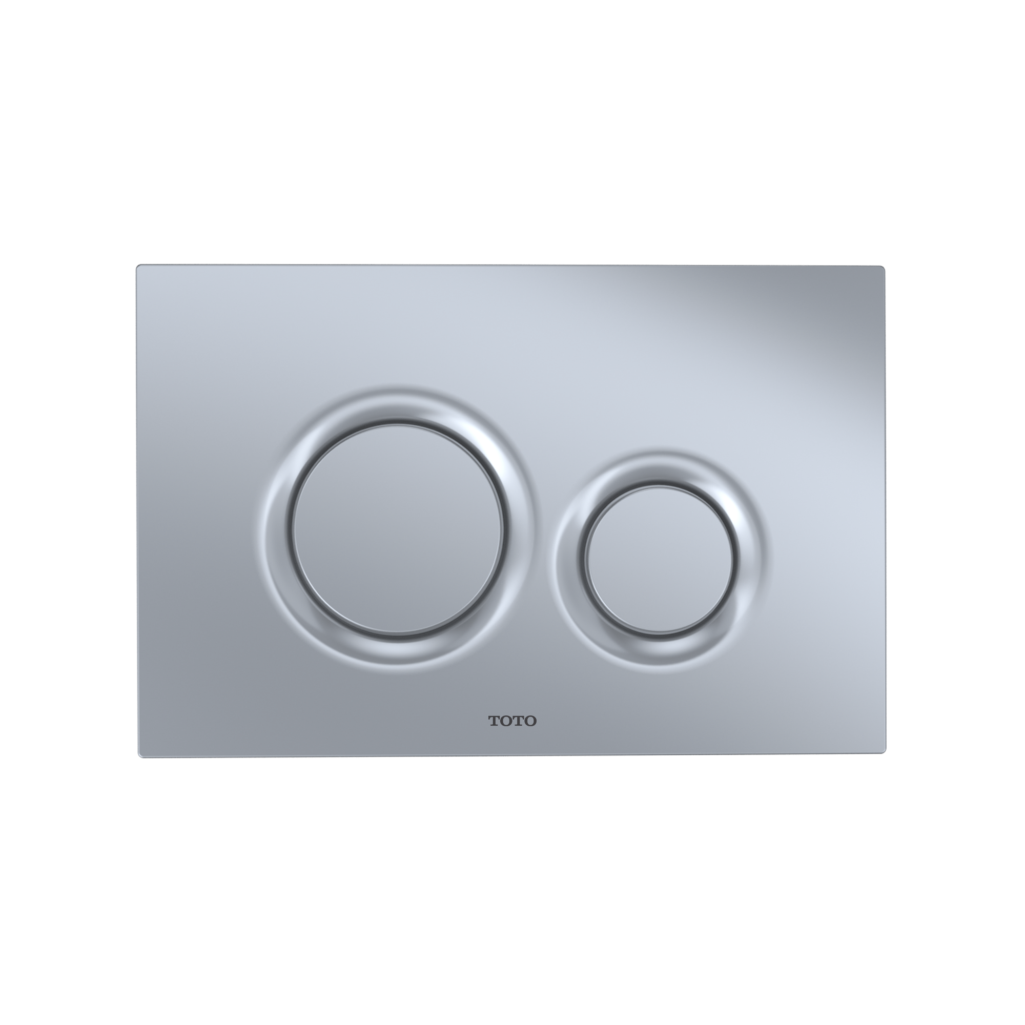Alternate Image for TOTO Dual Flush Round Push Button Plate for Select DuoFit In-Wall Tank Unit, Matte Silver, Plastic, YT930#MS