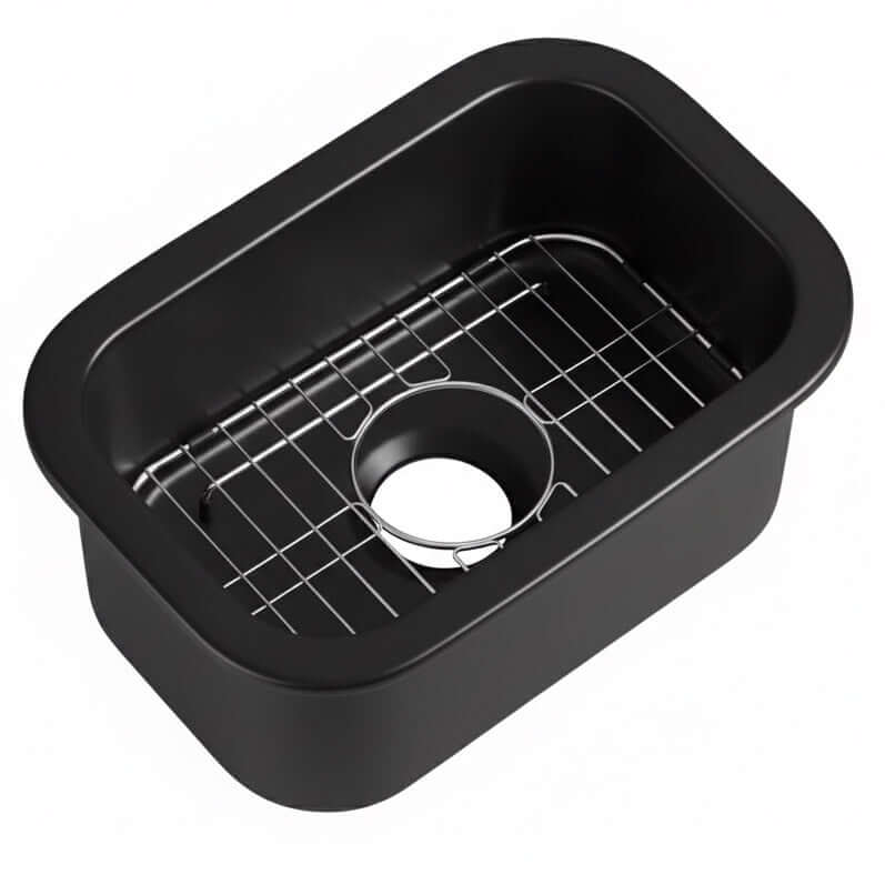 ALFI brand 19 rectangle fireclay bar/prep sink black matte product image