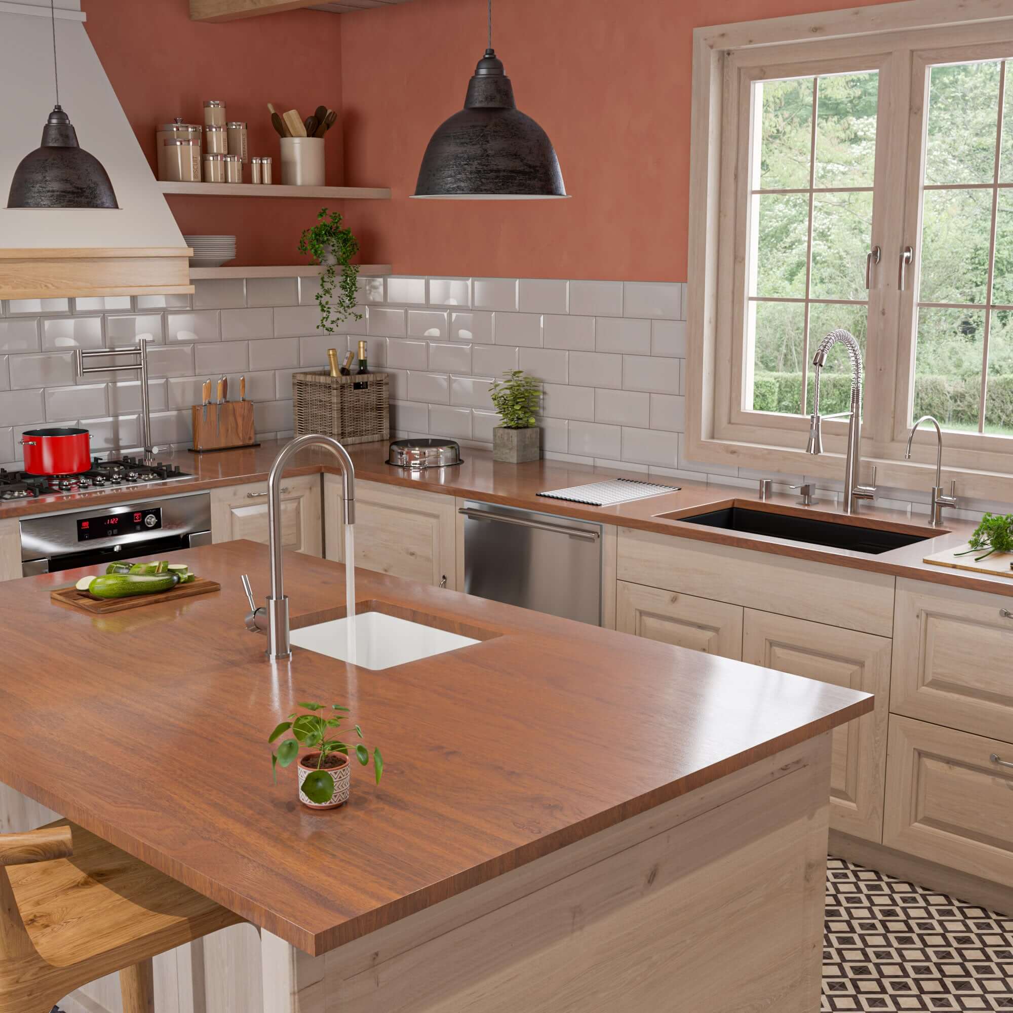 ALFI brand 32 fireclay workstation farmhouse step rim sink black matte product image