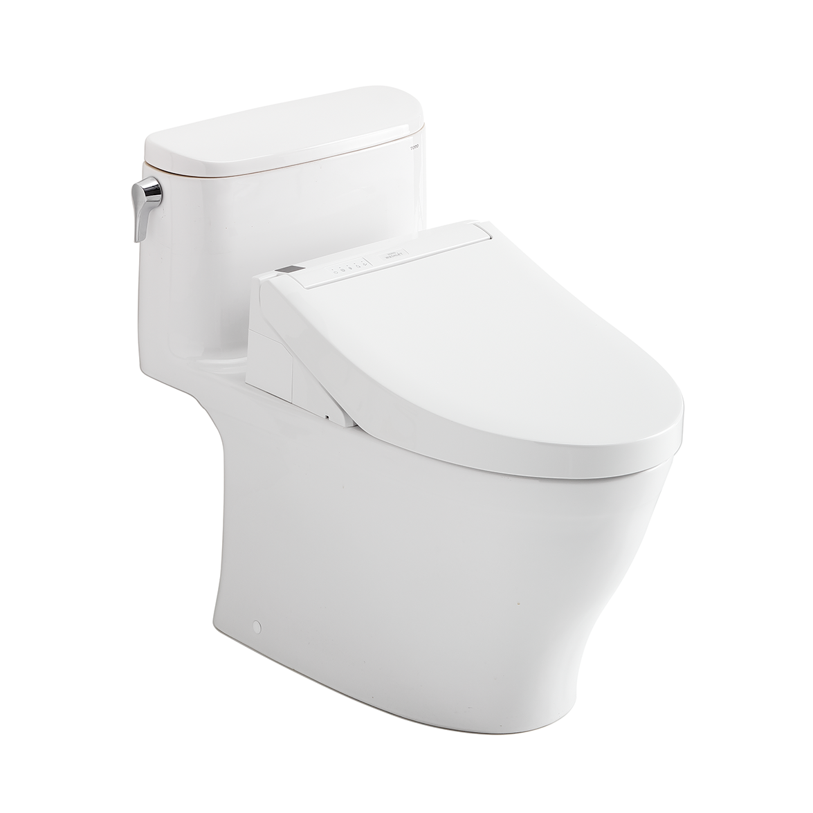 TOTO WASHLET+ Nexus 1G One-Piece Elongated 1.0 GPF Toilet and WASHLET C5 Bidet Seat, Cotton White, Vitreous China|Plastic, MW6423084CUFG#01