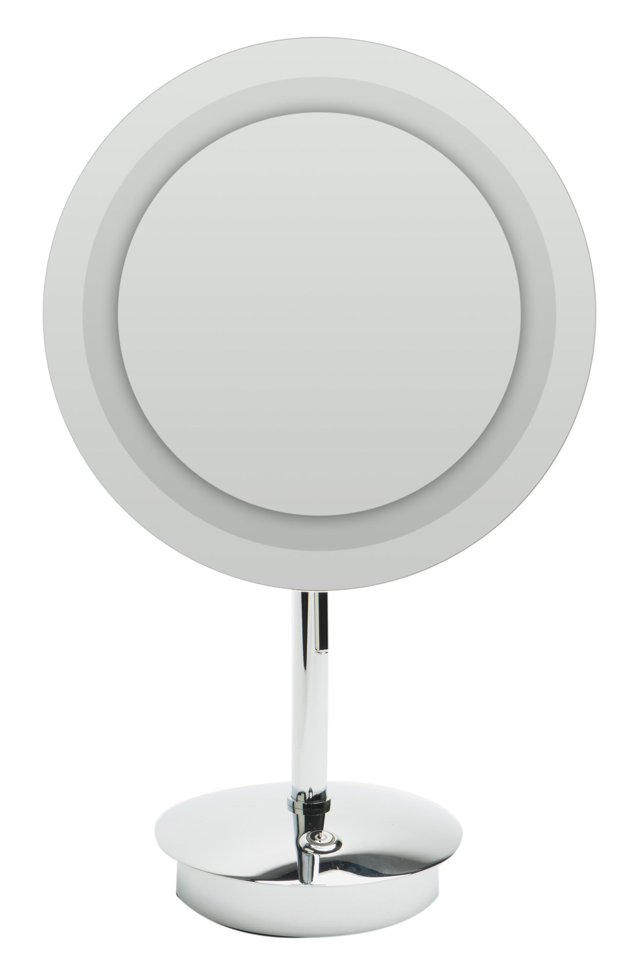 ALFI brand ABM9FLED-PC Polished Chrome Tabletop Round 9" 5x Magnifying Cosmetic Mirror with Light