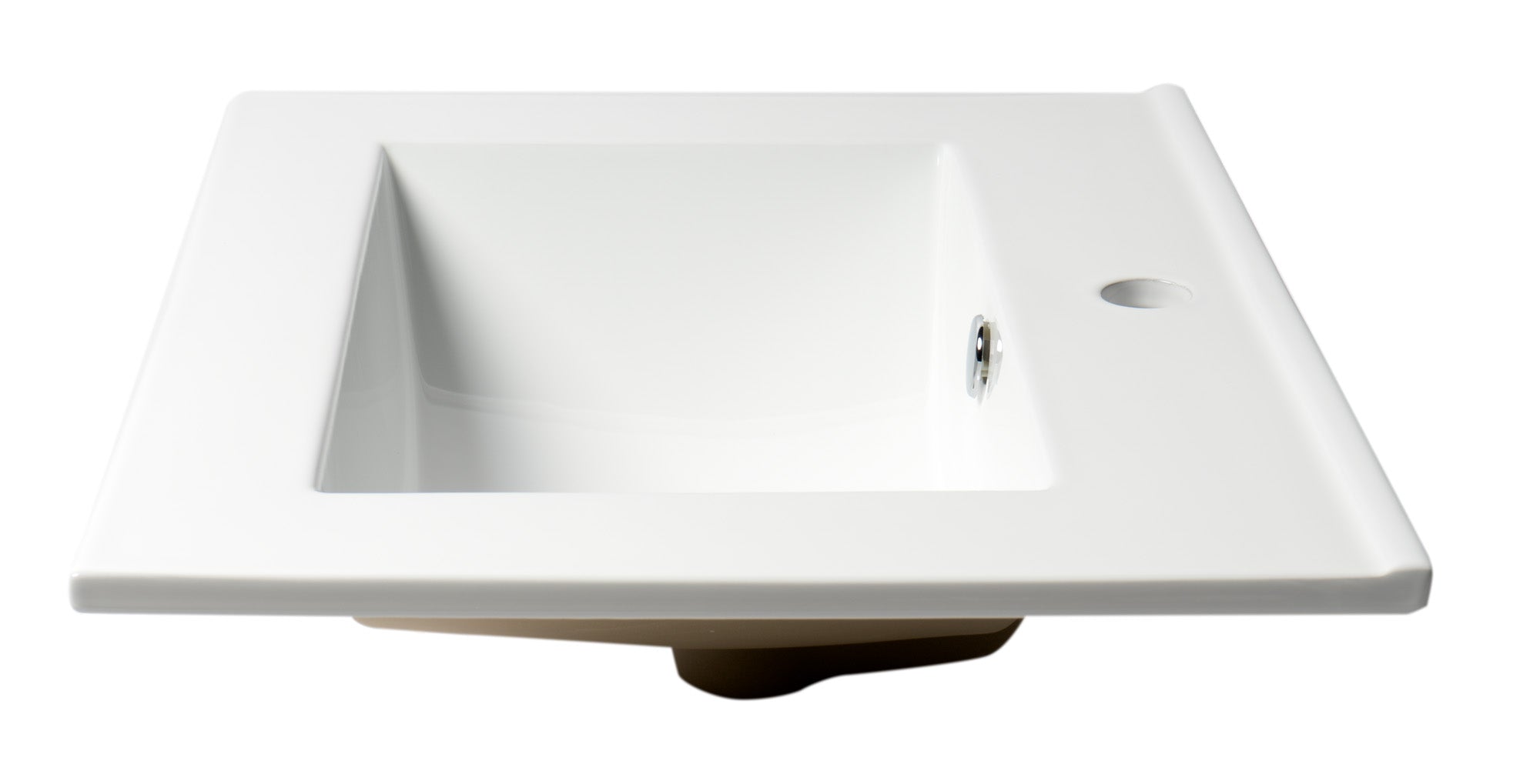 Alternate Image for ALFI brand 23.63" x 18.13" Rectangle Drop In Porcelain Bathroom Sink, White, 1 Faucet Hole, ABC803