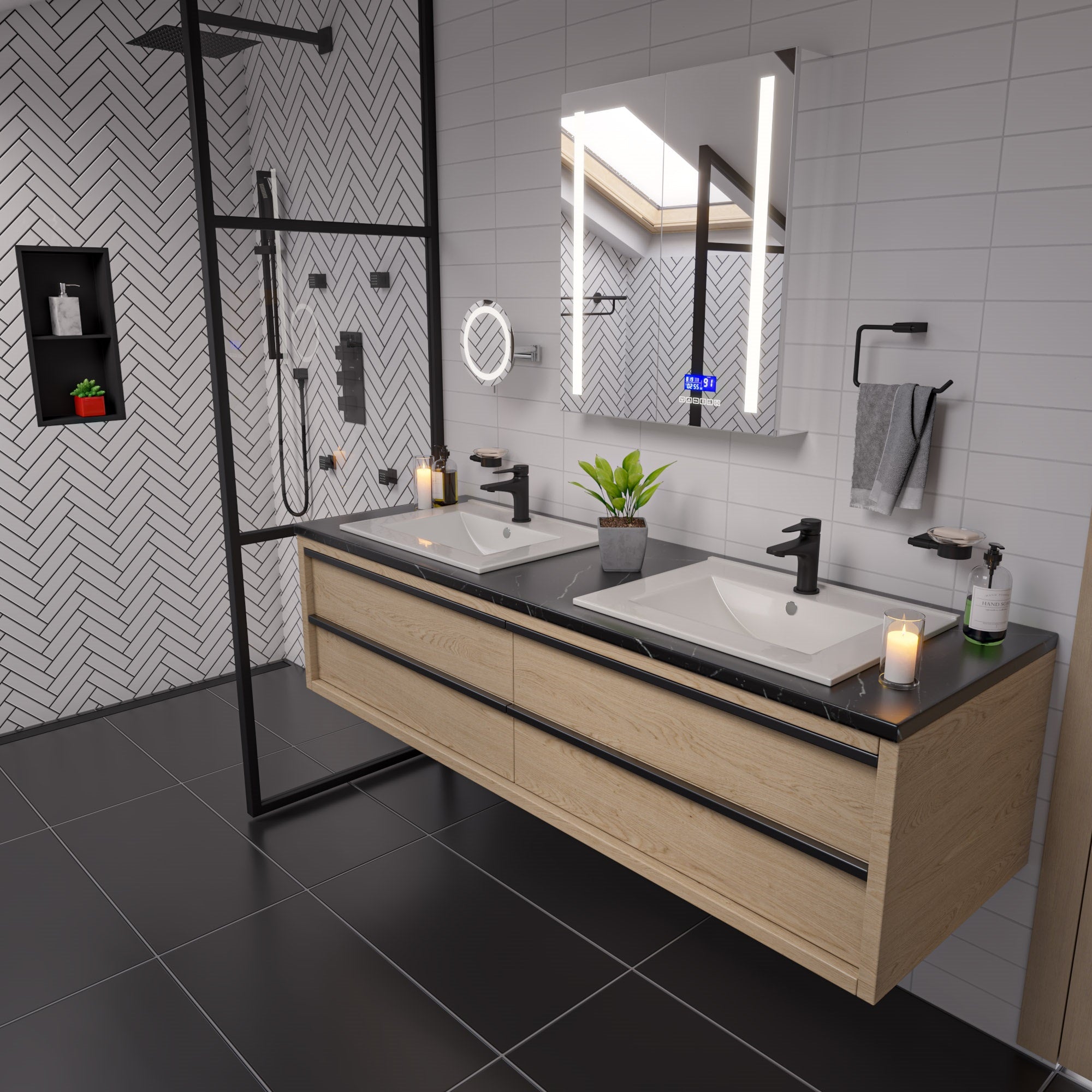 Alternate Image for ALFI brand 23.63" x 18.13" Rectangle Drop In Porcelain Bathroom Sink, White, 1 Faucet Hole, ABC803