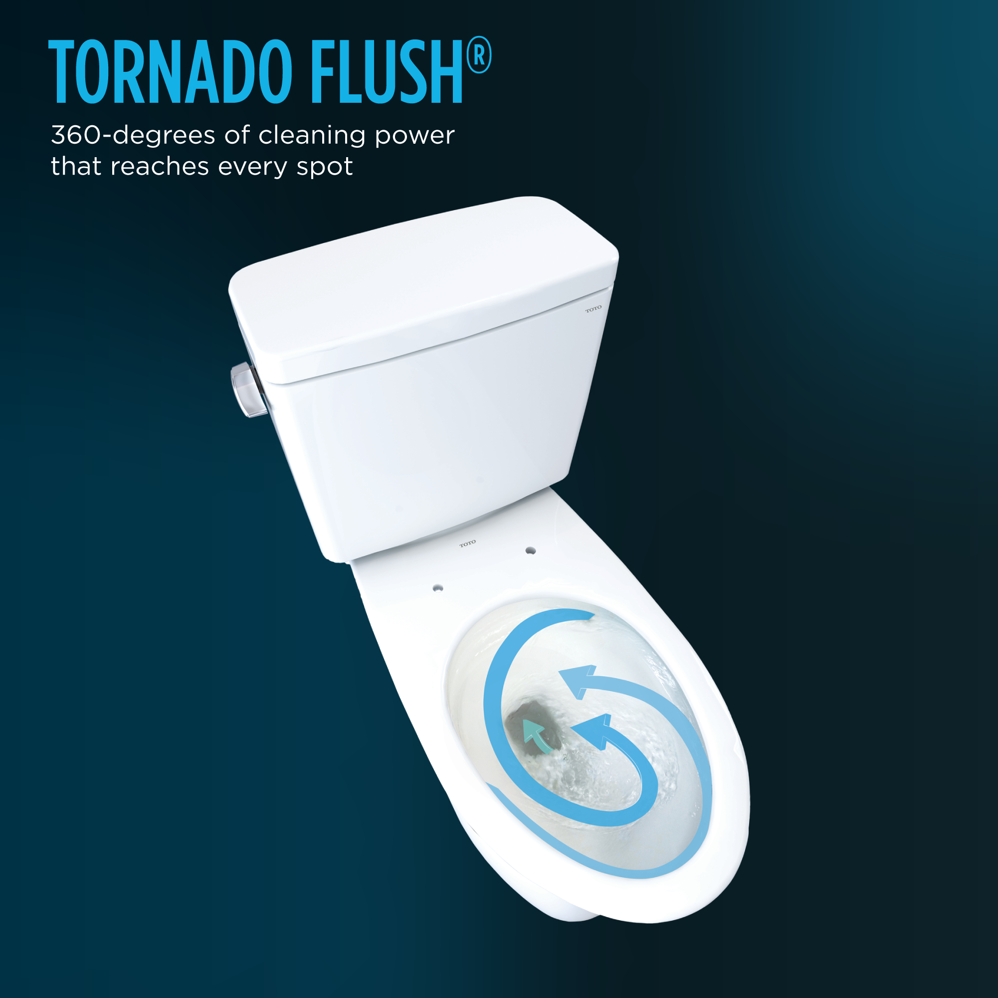Alternate Image for TOTO Drake Two-Piece Elongated 1.28 GPF TORNADO FLUSH Toilet with CEFIONTECT, Bone, Vitreous China, CST776CEG#03