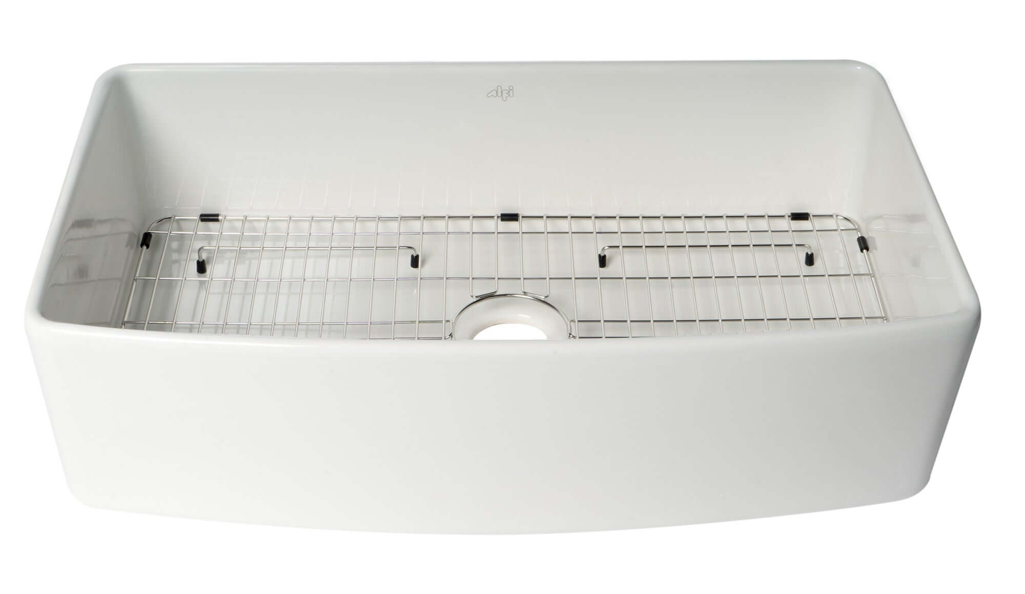 Alternate Image for ALFI brand 36" Fireclay Farmhouse Sink with Accessories, White, ABFC3620S-W
