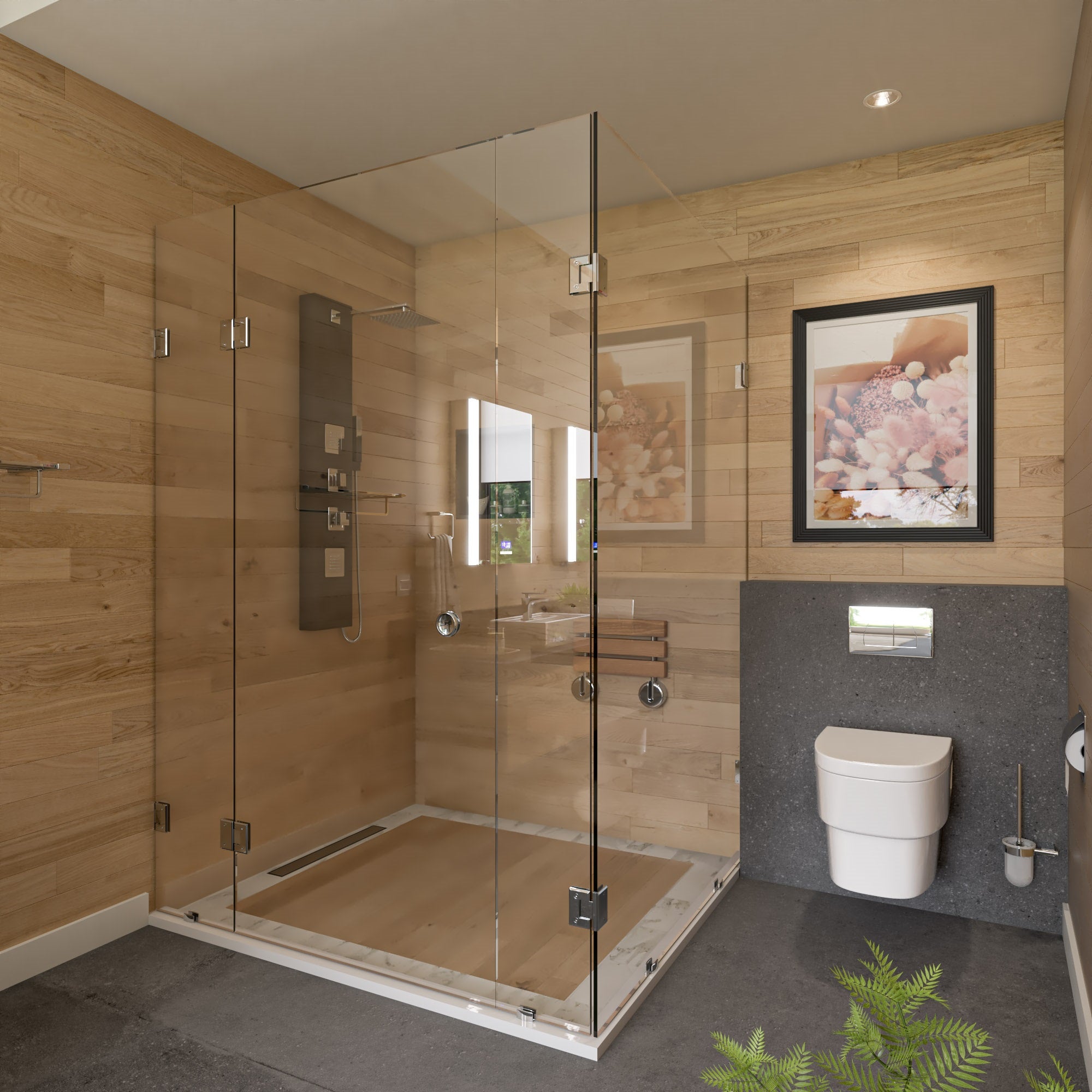 Alternate Image for ALFI brand ABSP65B Black Aluminum Shower Panel with 2 Body Sprays and Rain Shower Head