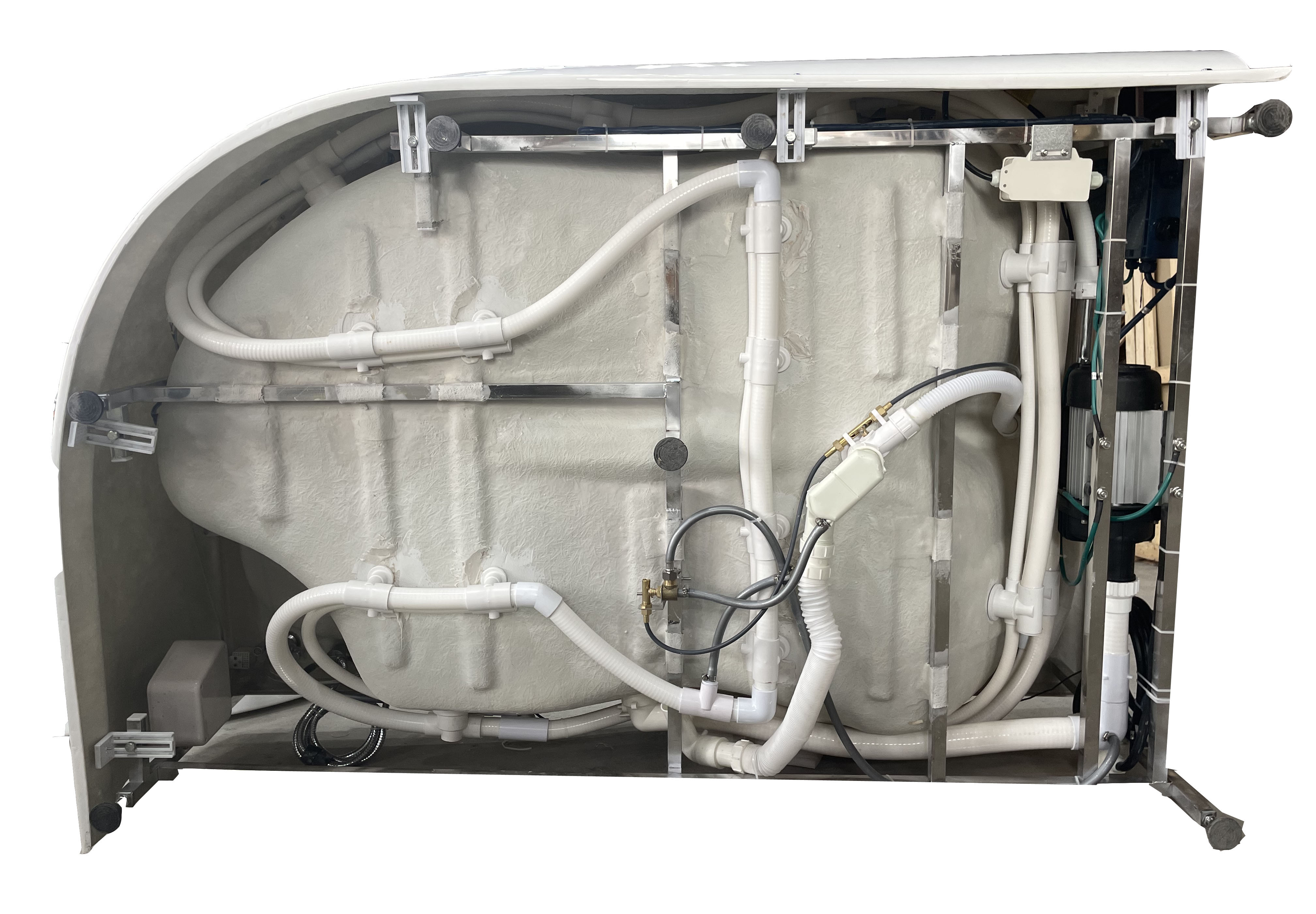 Alternate Image for Eago 71" Acrylic Corner Neo-angle Round Bathtub, White, AM124ETL-L