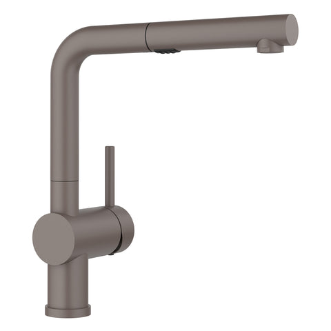 Blanco Linus Low Arc Pull-Out Dual-Spray Kitchen Faucet, Volcano Gray, 1.5 GPM, Brass, 526962