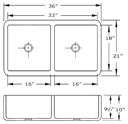 Alternate Image for Whitehaus 36" Copper Double Bowl Farmhouse Apron Sink, WH3621COFCD-OCS