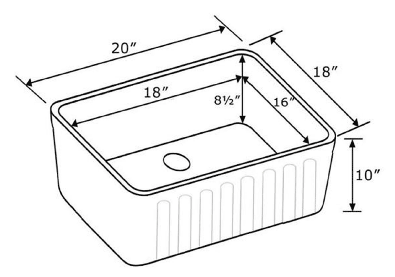 Alternate Image for Whitehaus 20" Fireclay Farmhouse Sink, Biscuit, WHFLRPL2018