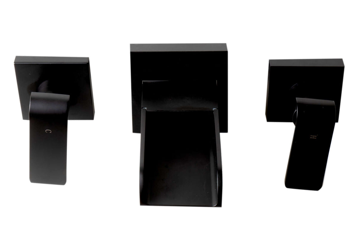 Alternate Image for ALFI brand 1.2 GPM Lever Waterfall Spout Bathroom Faucet, Modern, Black Matte, AB1796-BM
