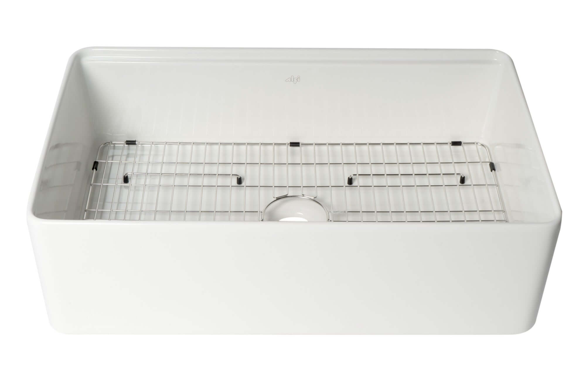 Alternate Image for ALFI brand 33" Fireclay Workstation Farmhouse Sink with Accessories, White, ABFS3320S-W