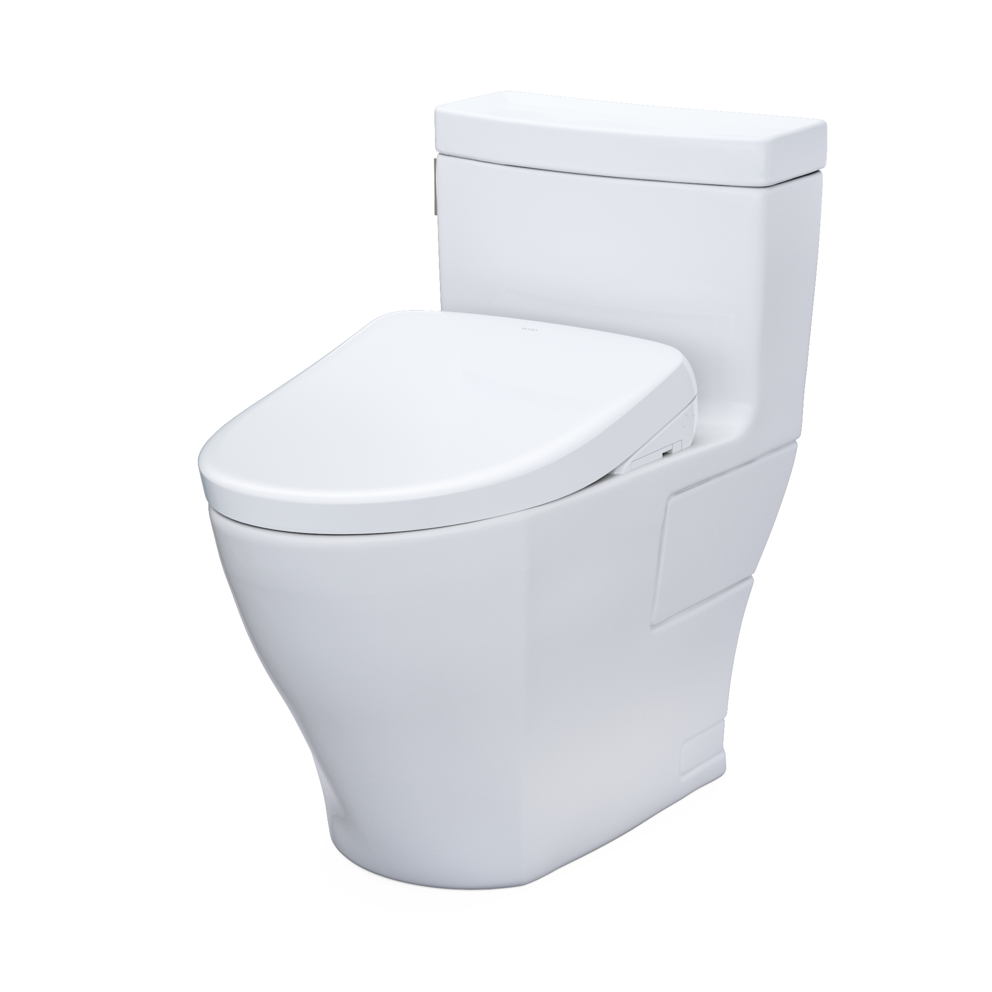 Alternate Image for TOTO WASHLET+ Legato One-Piece Elongated 1.28 GPF Toilet and Contemporary WASHLET S7A Contemporary Bidet Seat, Cotton White, Vitreous China|Plastic, MW6244736CEFG#01