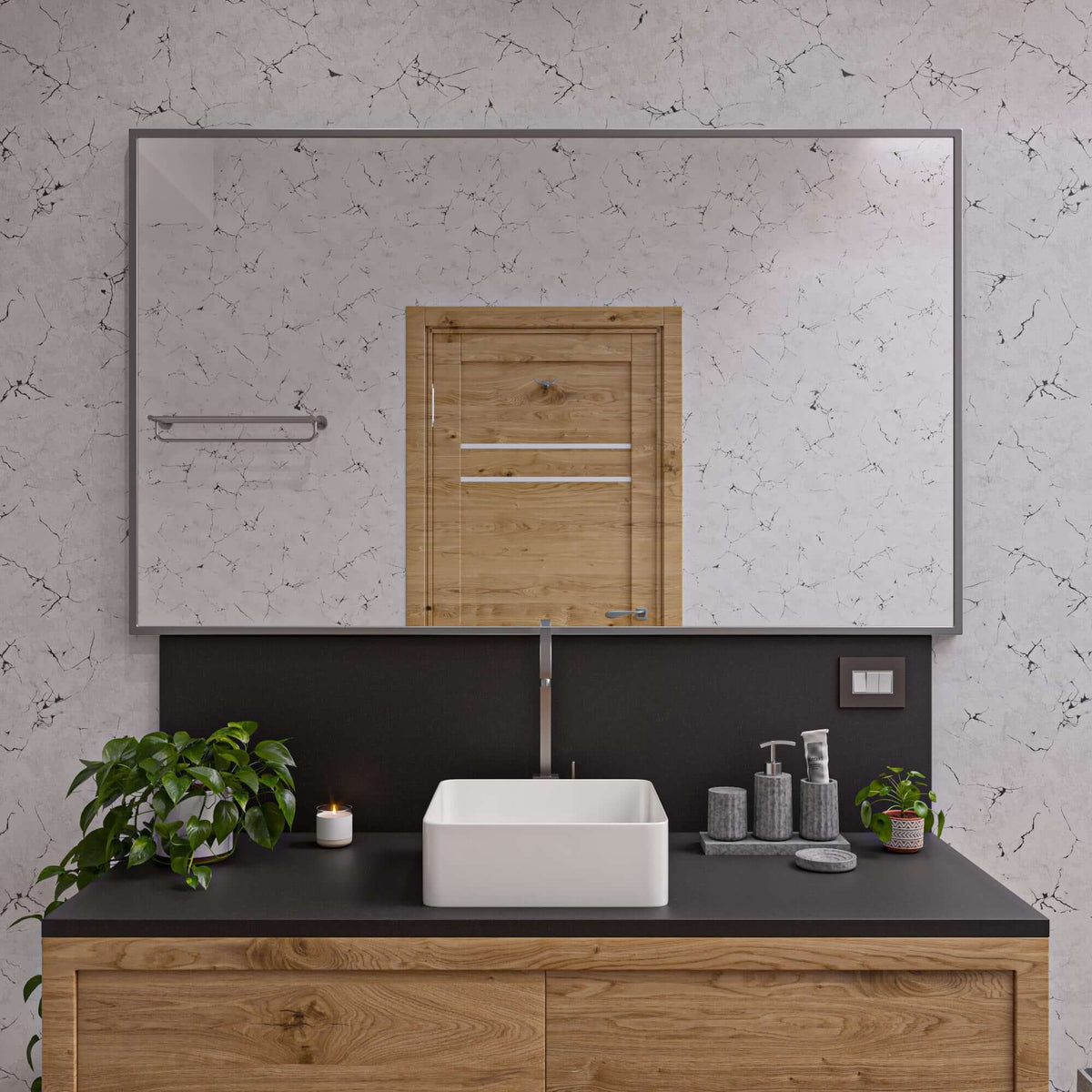 Alternate Image for ALFI brand 15.13" x 15.13" Square Above Mount Porcelain Bathroom Sink, White, No Faucet Hole, ABC903-W